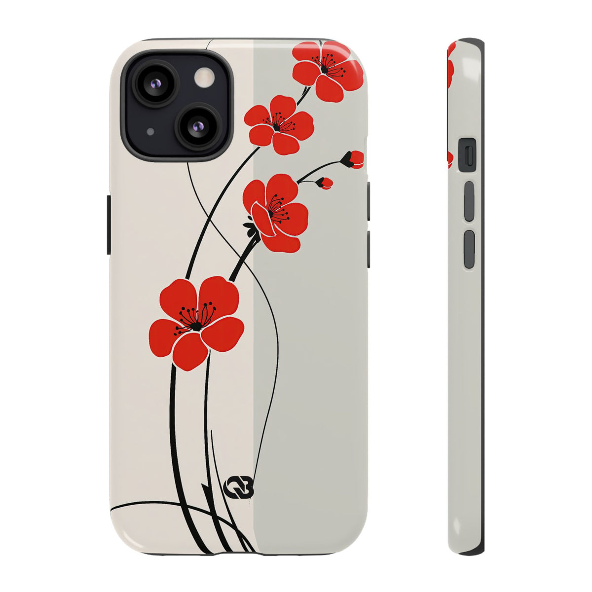 Scarlet Bloom Minimal · Tough Phone Case for iPhone · Red