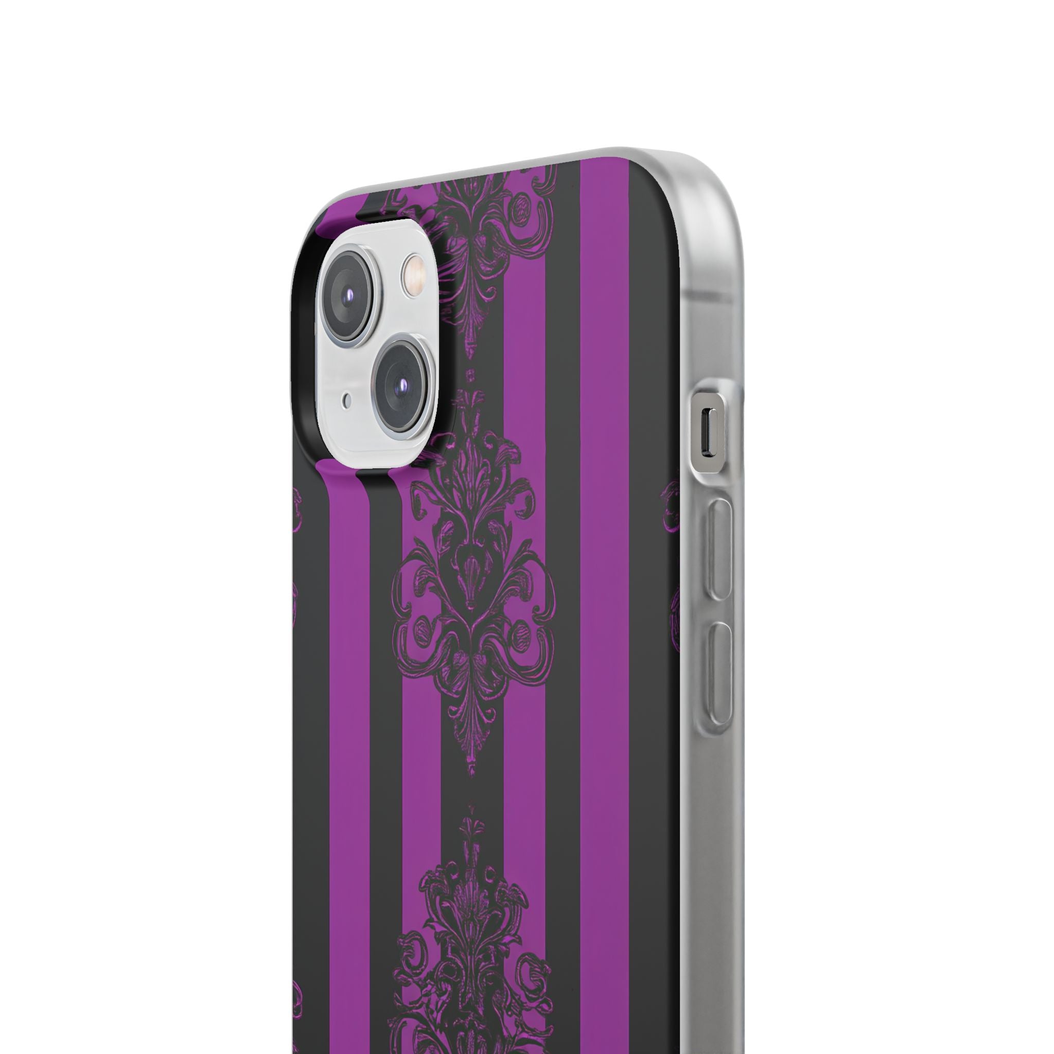 Damask Elegance Purple iPhone 14 Plus Case - Soft