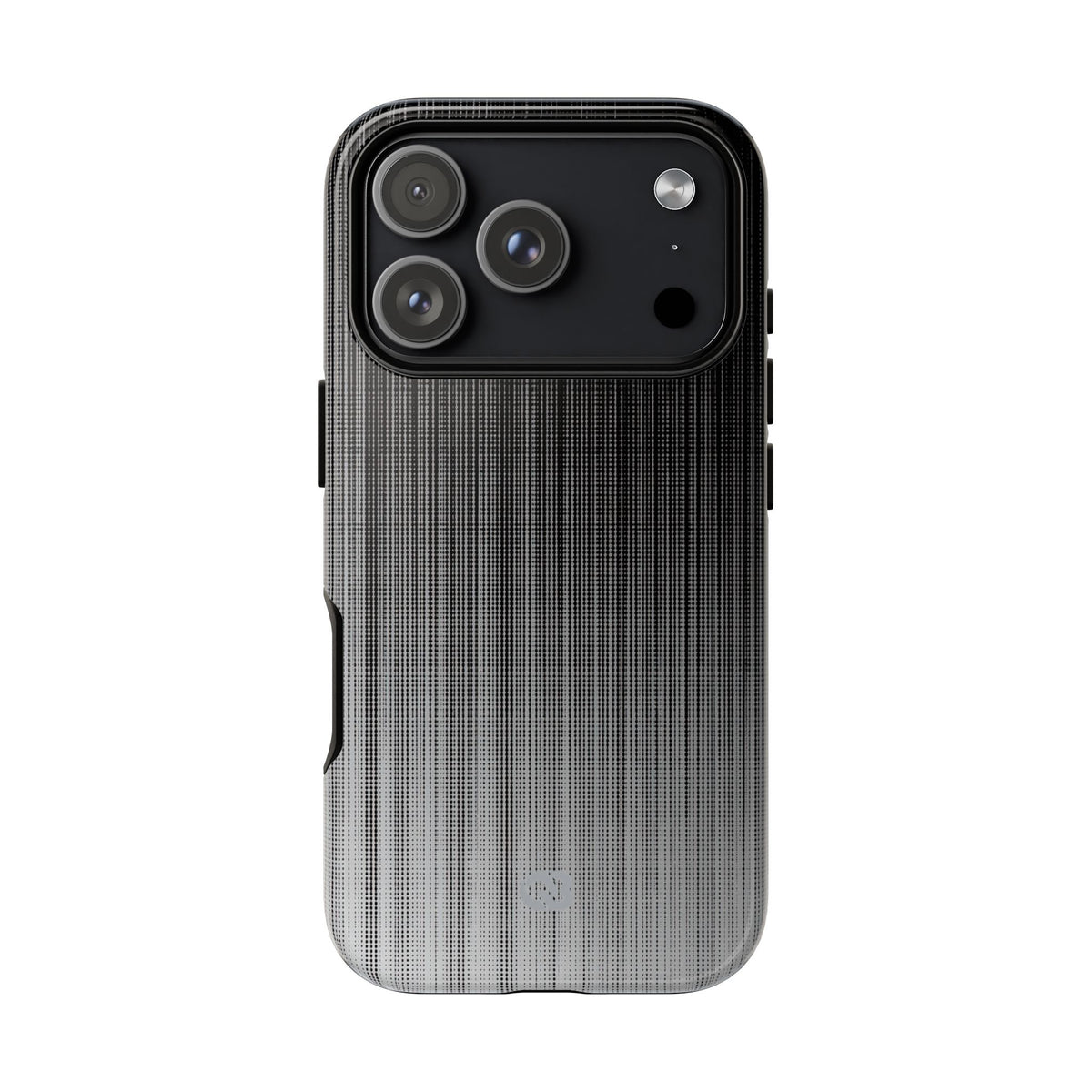 Grey Tough Phone Case for iPhone - Static Vertical Dither