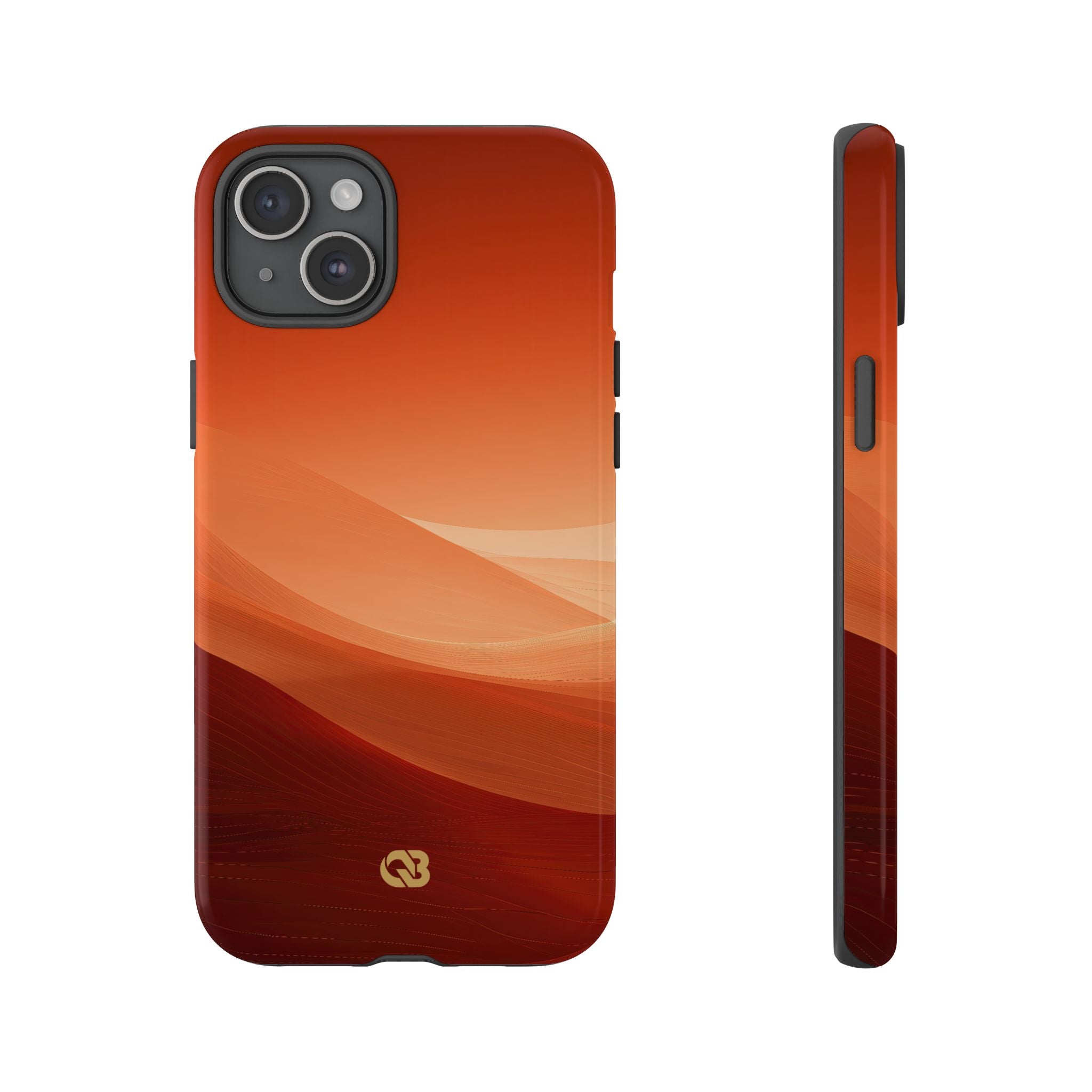 Orange Tough Phone Case for iPhone - Crimson Dune Gradient