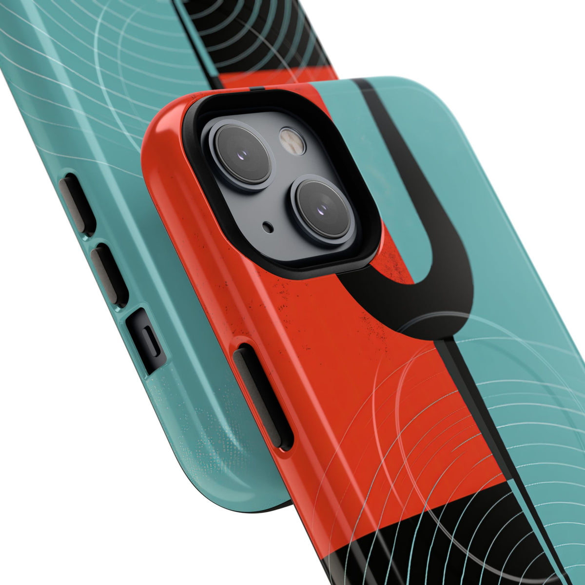 Teal Tough 2.0 Magsafe Phone Case for iPhone - Sonic Static Split