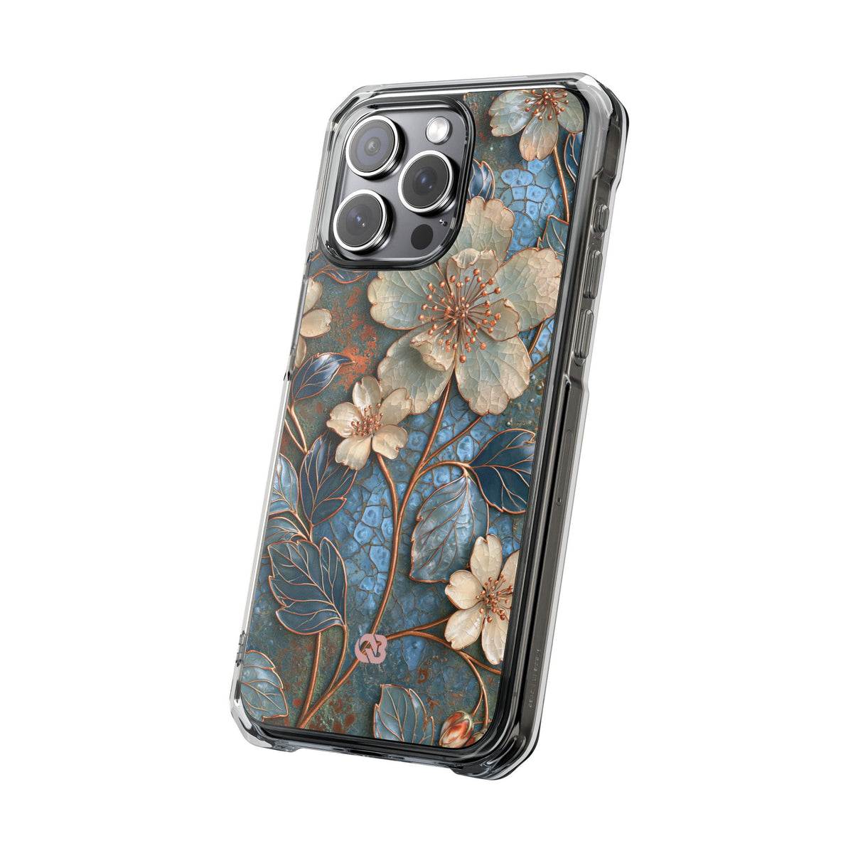 Gilded Blossom Reverie · Clear Impact Magnetic Phone Case for iPhone · Teal
