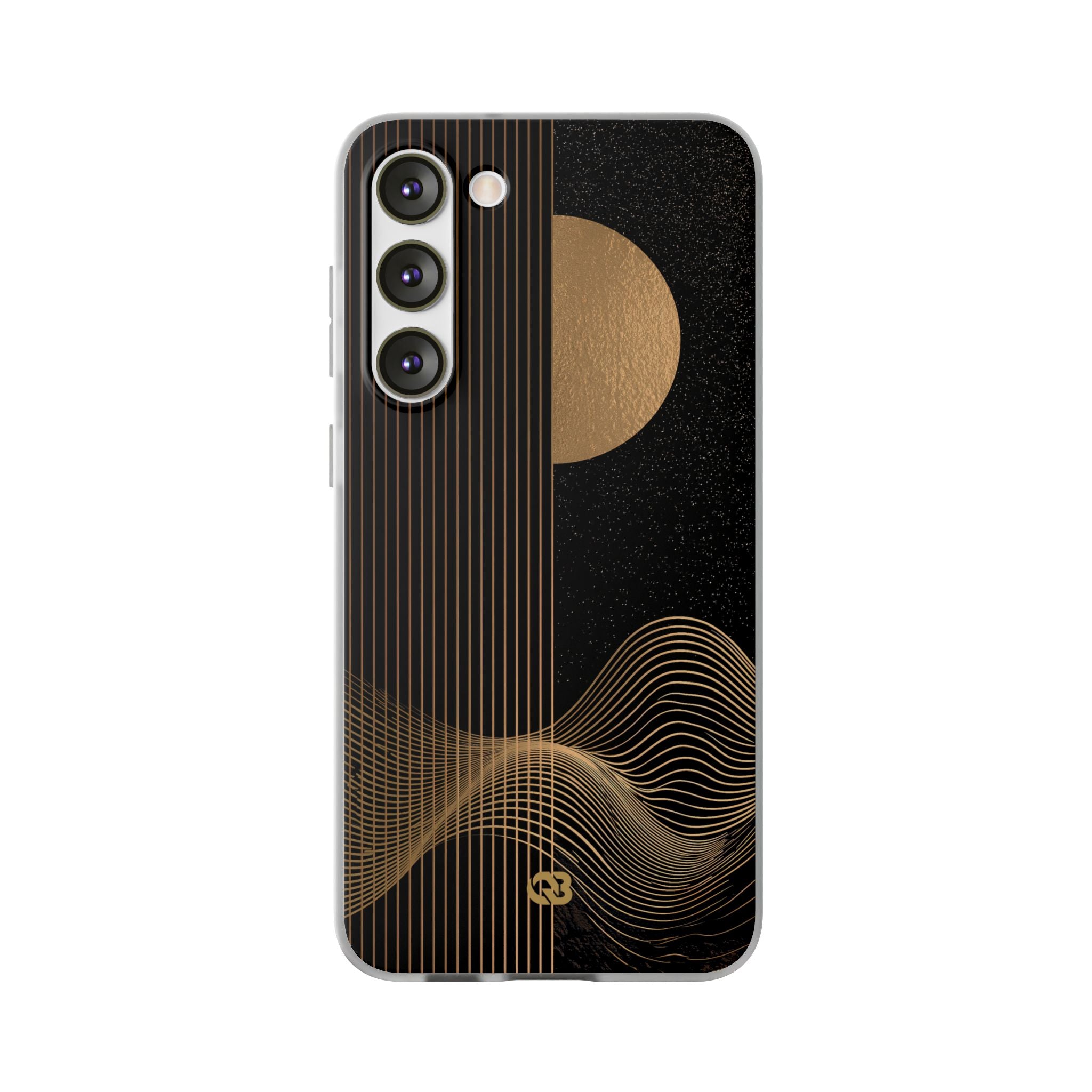 Gold Lite Phone Case for Samsung - Gilded Obsidian Dunes
