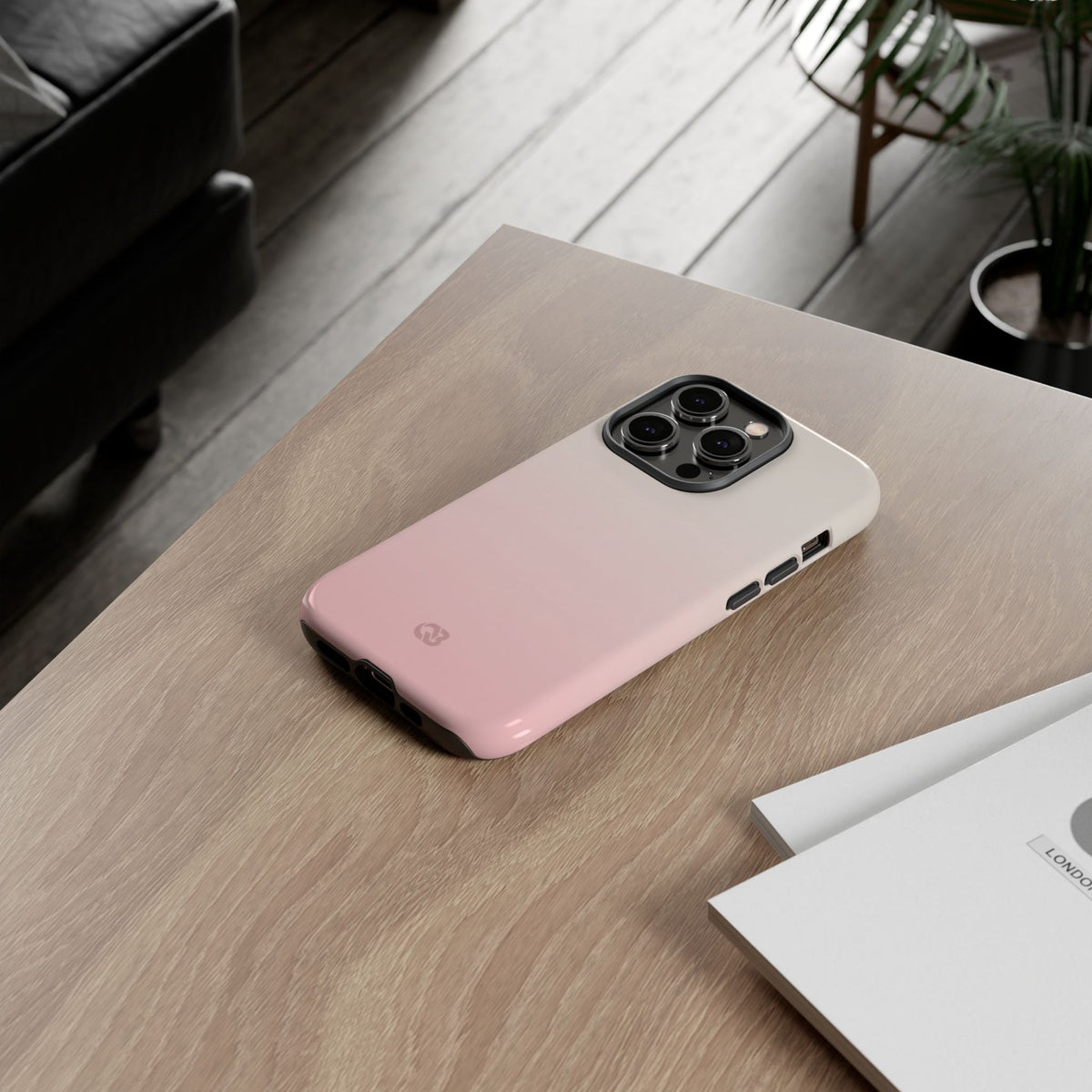 Pink Tough Phone Case for iPhone - Frosted Blush Horizon