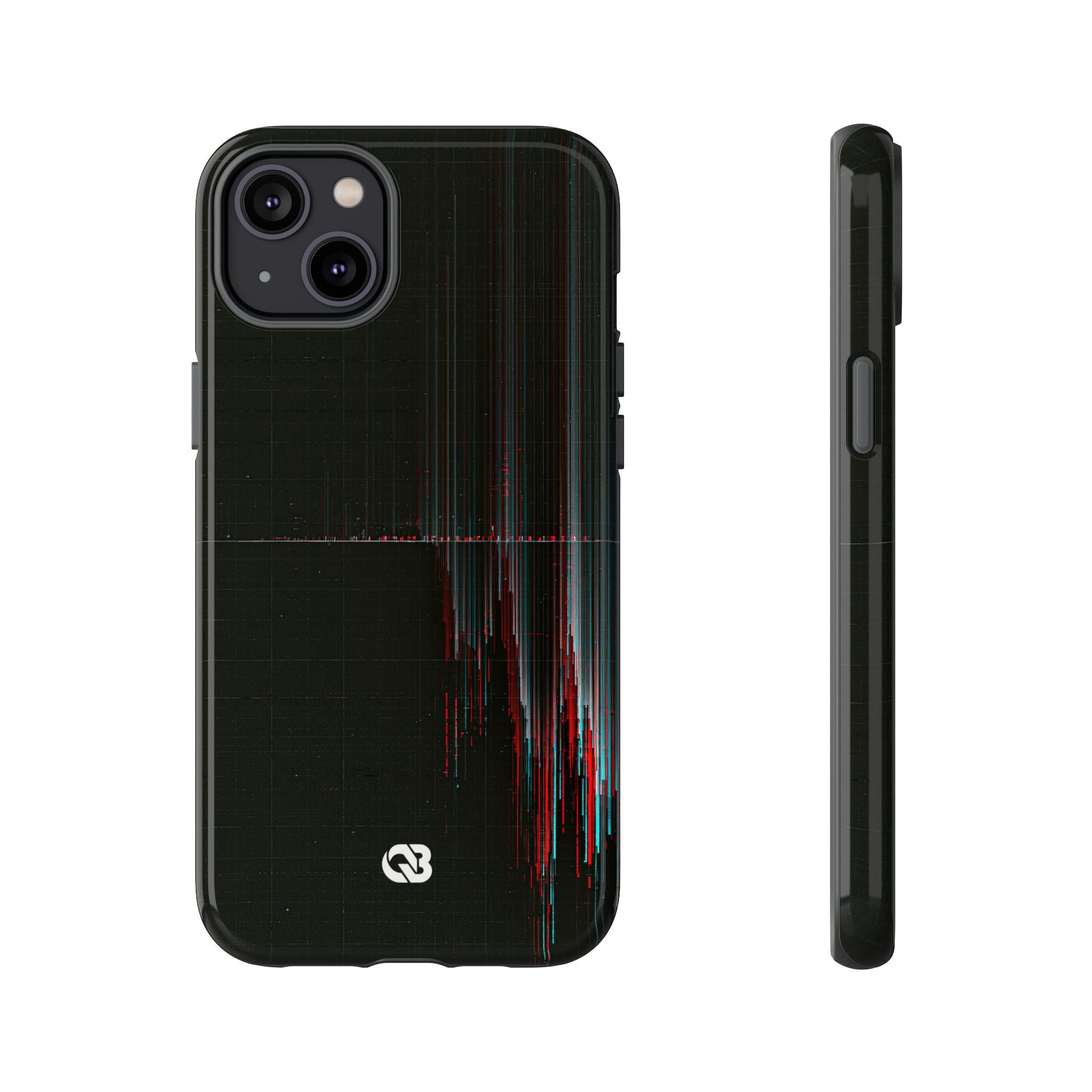 Black Tough Phone Case for iPhone - Corrupted Data Stream