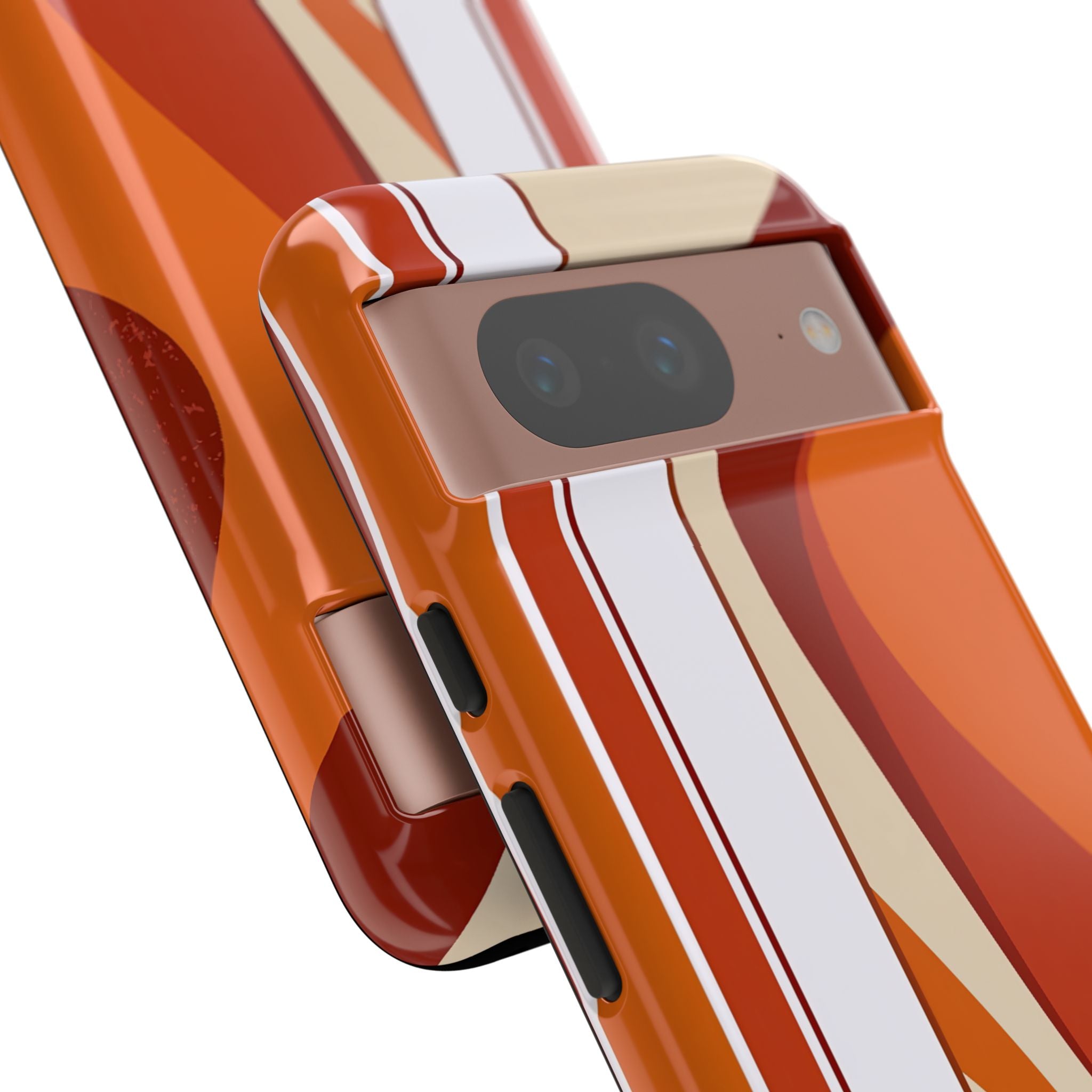 Orange Tough Phone Case for Google Pixel - Terracotta Metro Line