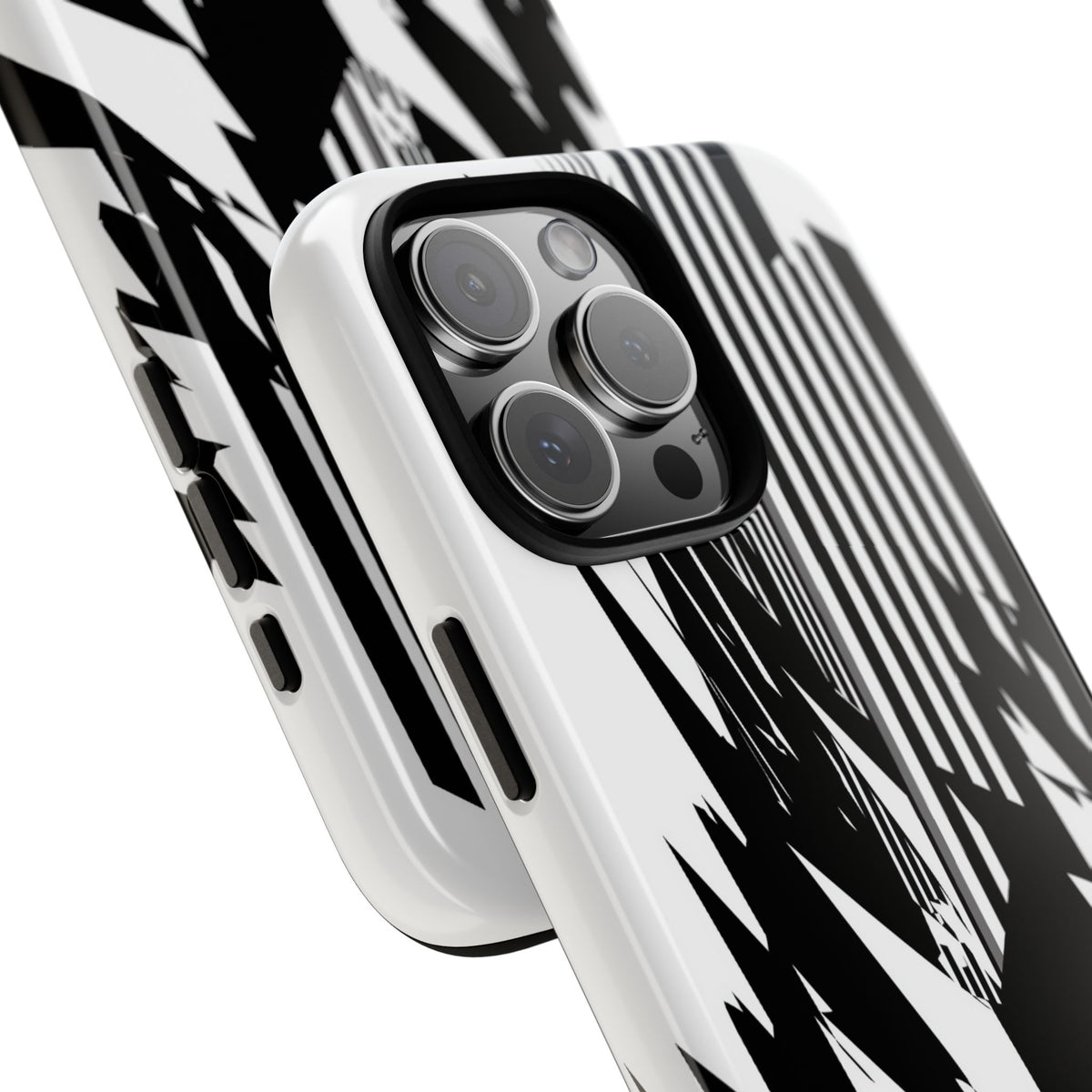 White Tough Phone Case for iPhone - Shattered Vector Spire