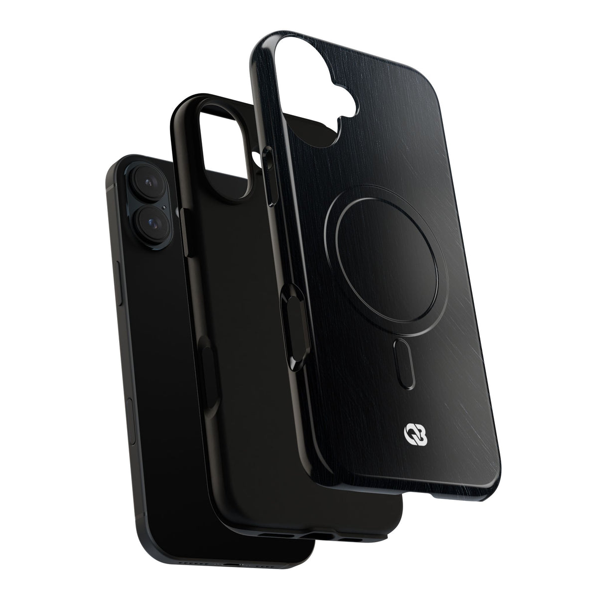 Black Tough 2.0 Magsafe Phone Case for iPhone - Midnight Brushed Grain