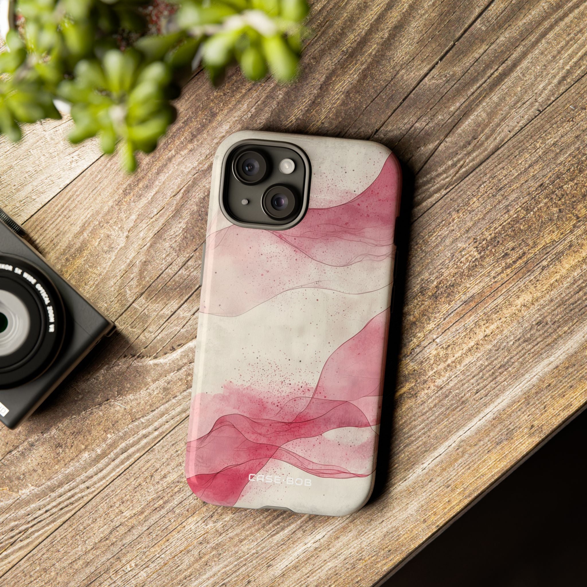 Crimson Waves iPhone 15 Case - Tough