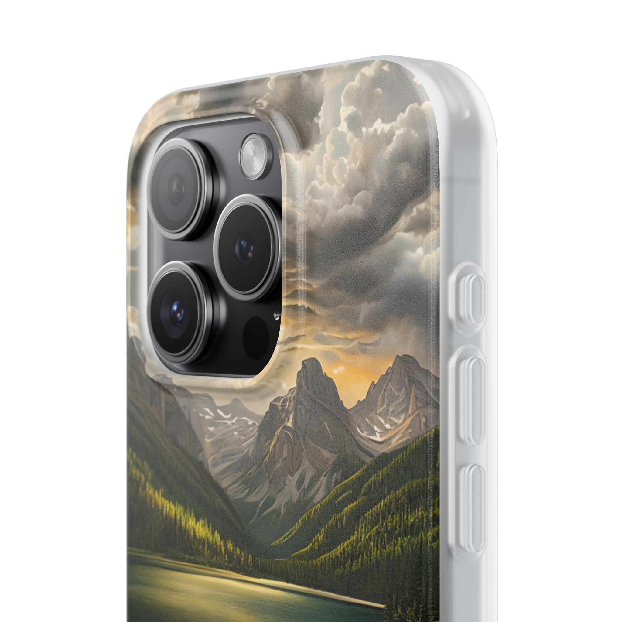 Gilded Mountain Lake · Soft Phone Case for iPhone