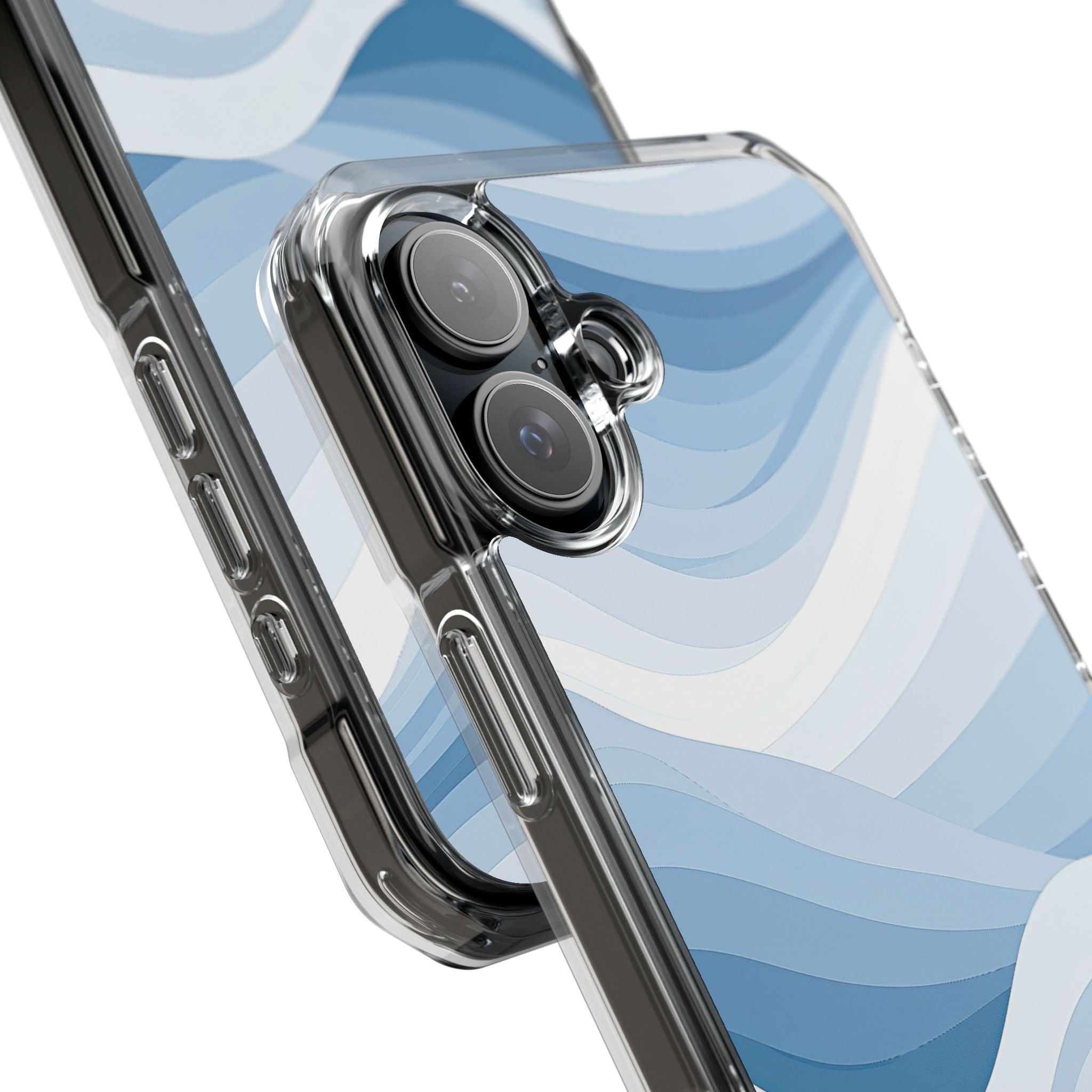 Blue Impact MagSafe Phone Case for iPhone - Glacial Indigo Flow