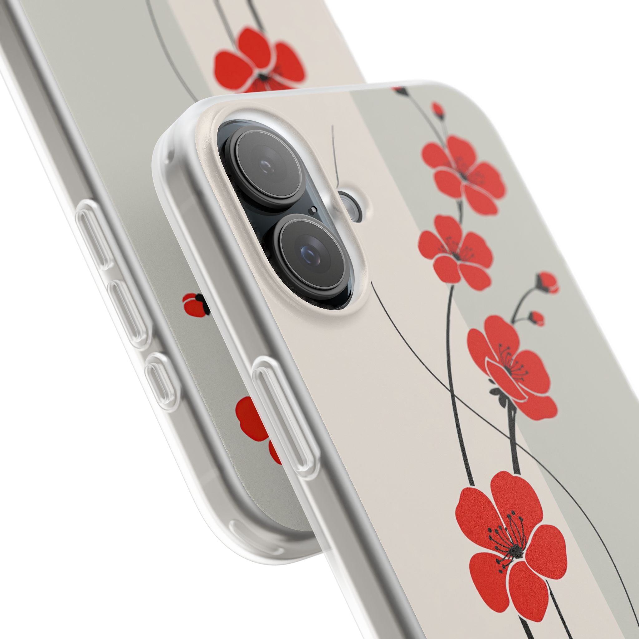 Red Lite Phone Case for iPhone - Crimson Plum Ink