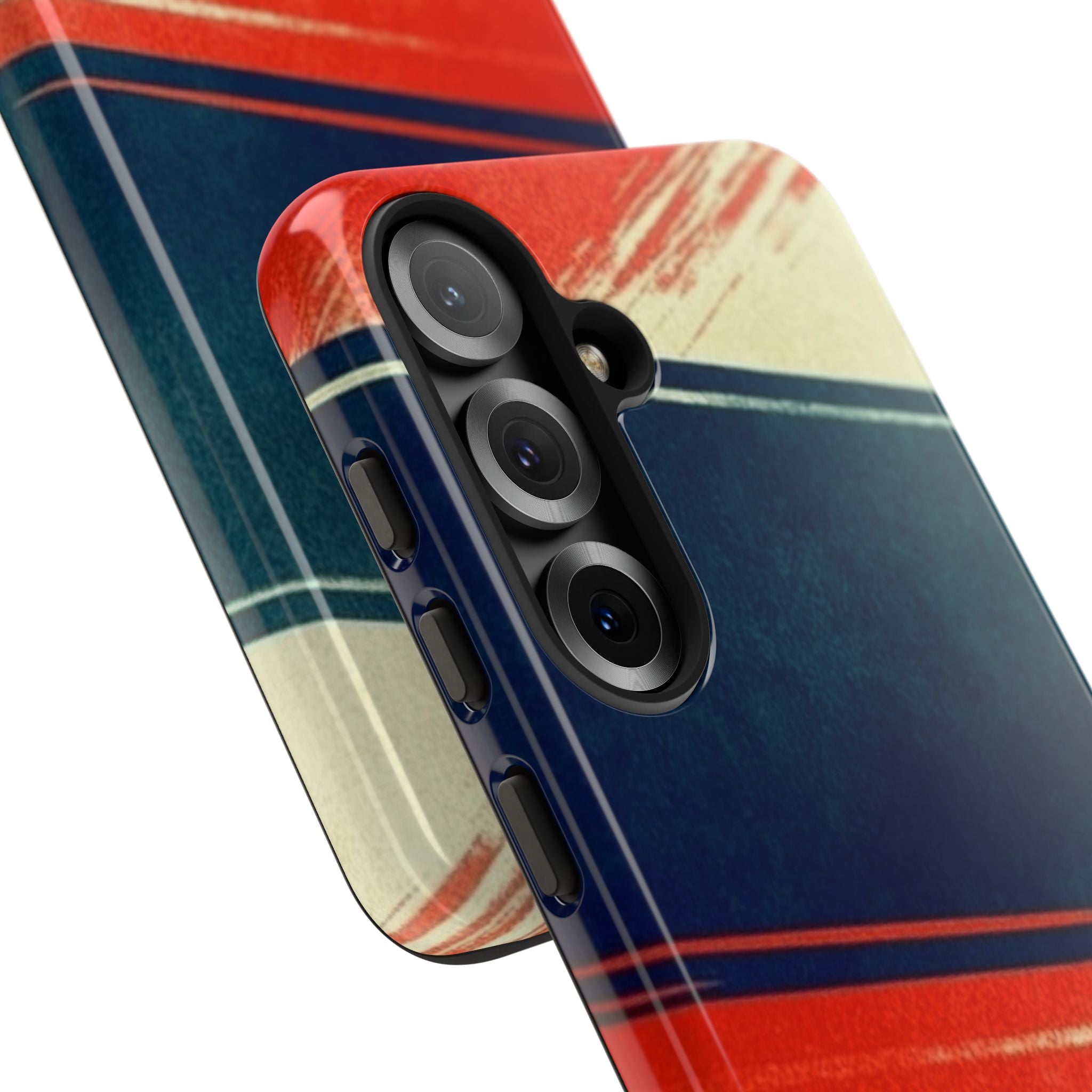 Blå diagonal bevægelse Samsung S25 Cover - Tough