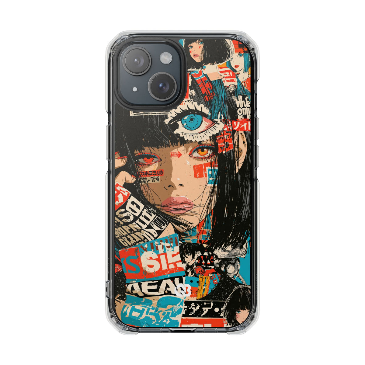 Shibuya Street Collage · Clear Impact Magnetic Phone Case for iPhone · Red