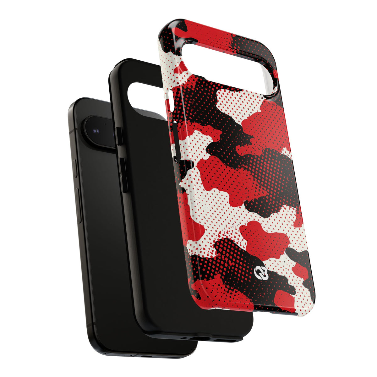Crimson Halftone Camo · Tough Phone Case for Pixel · Red