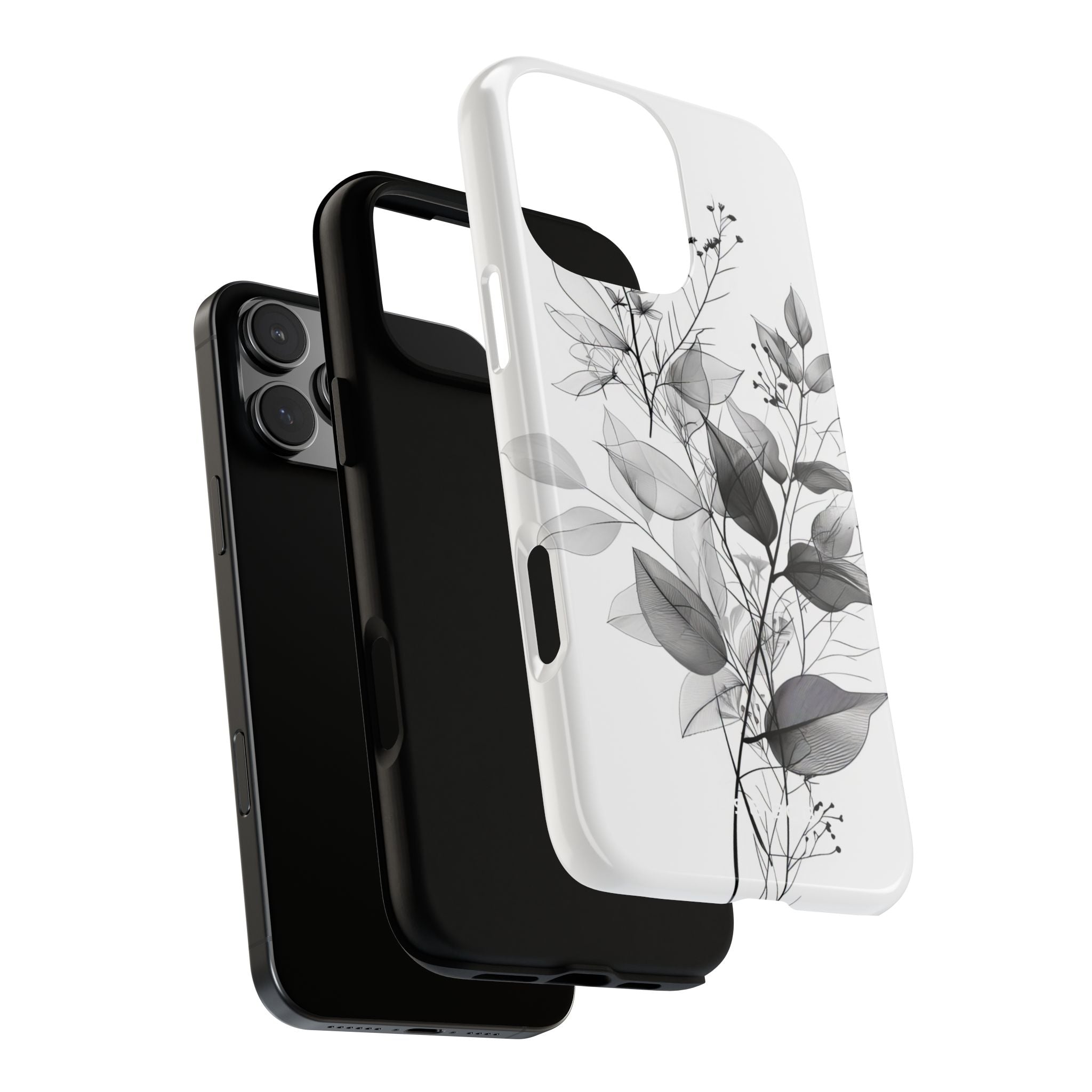 Gefleckte Blätter Grau iPhone 16 Pro Max Case - Tough