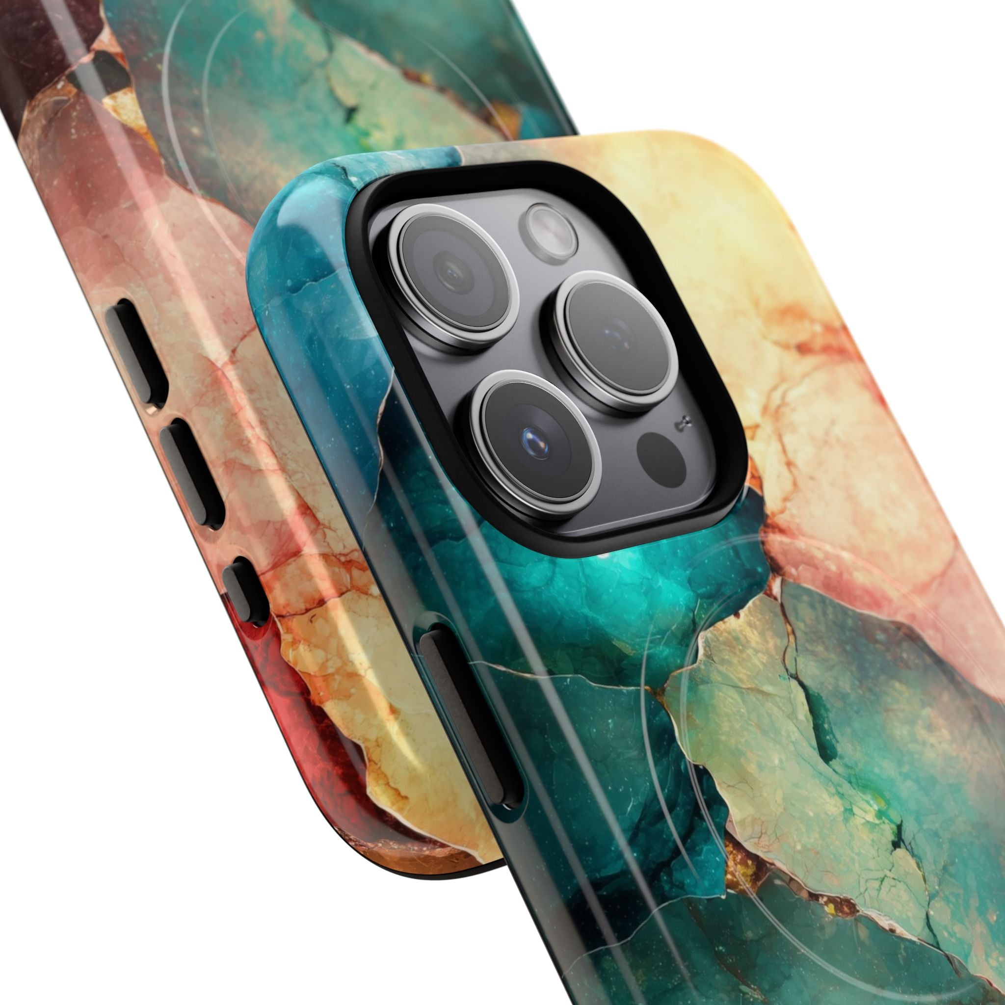 Teal Mosaikadern iPhone 15 Pro Case - Tough+