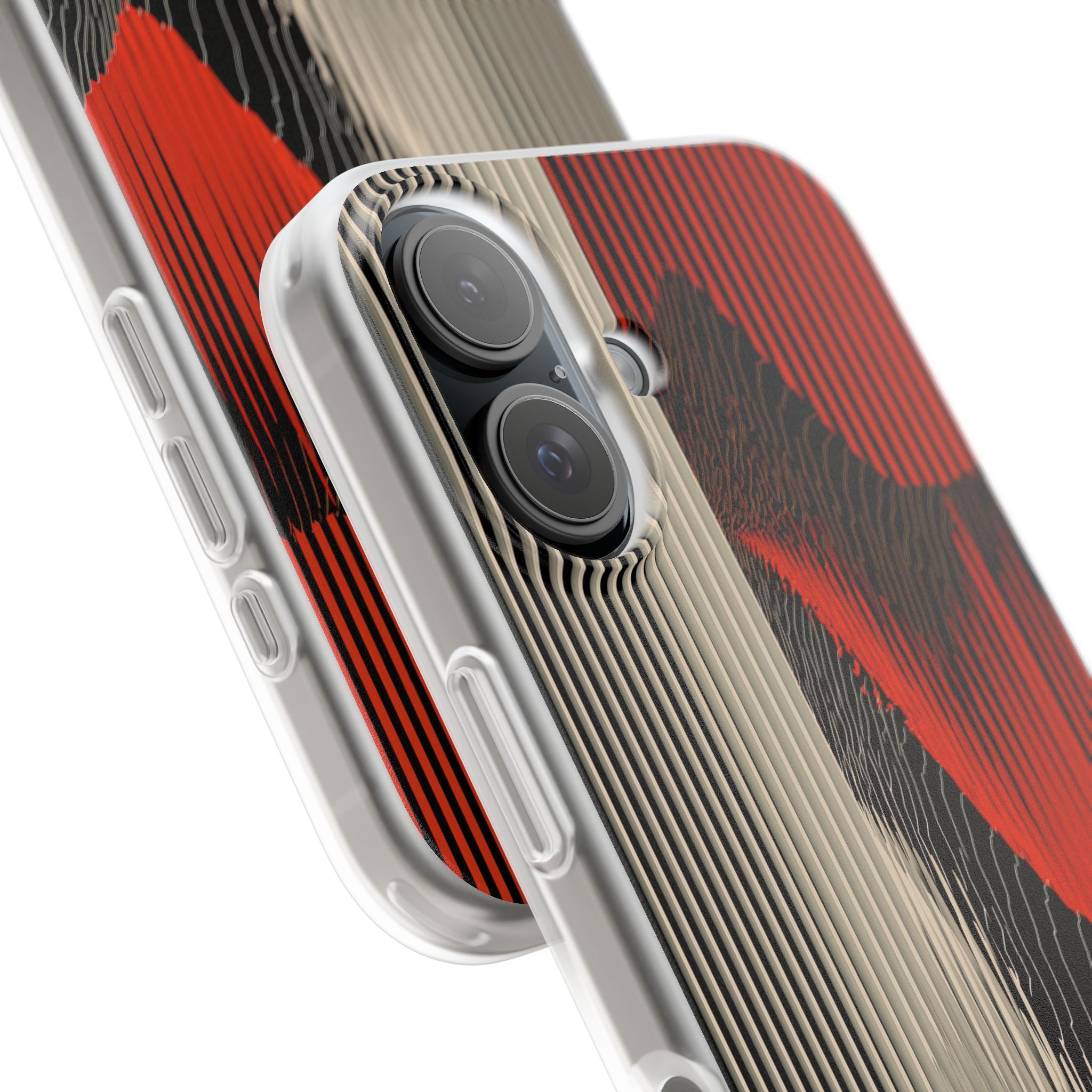 Red Lite Phone Case for iPhone - Crimson Pulse Topo