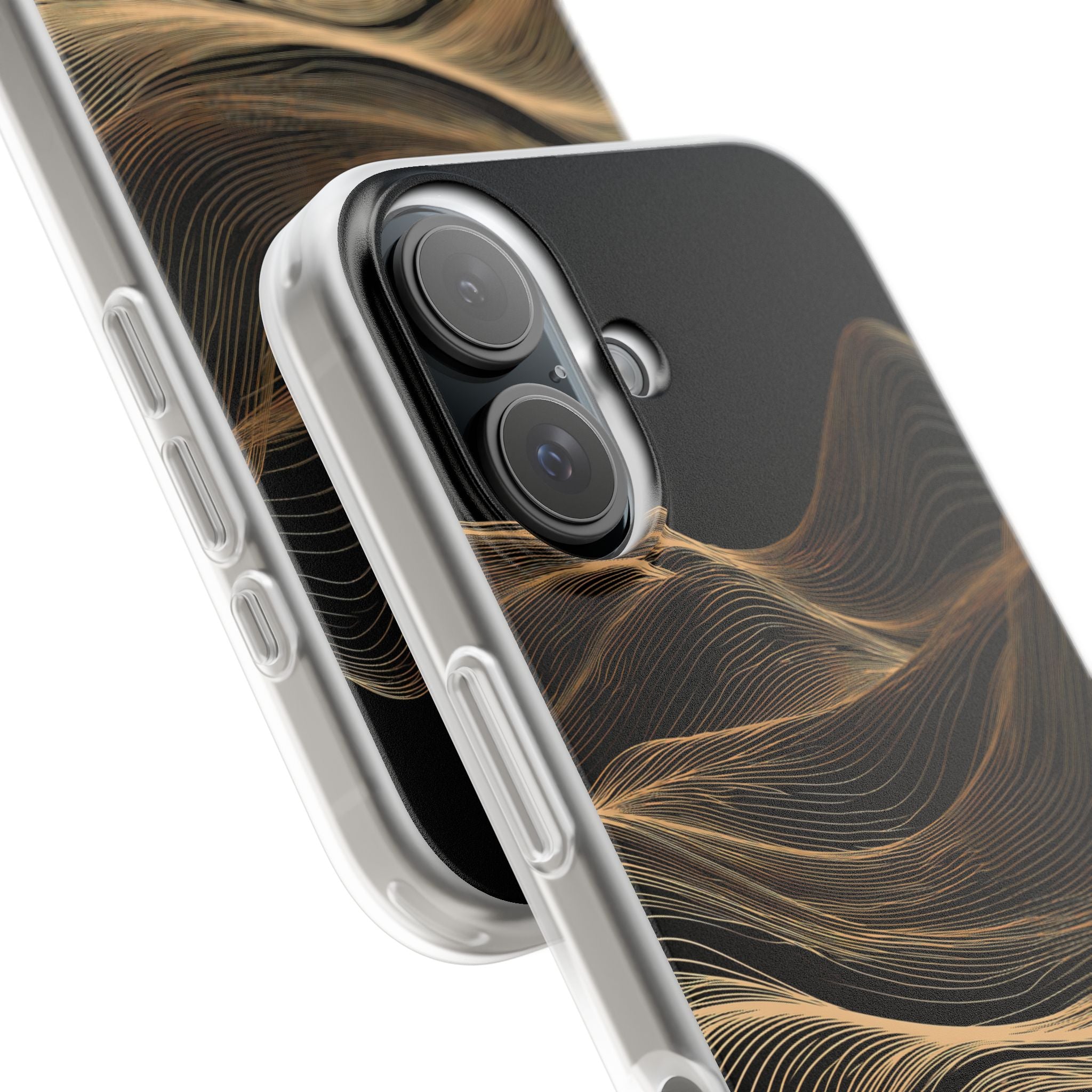 Black Lite Phone Case for iPhone - Copper Topo Ridge