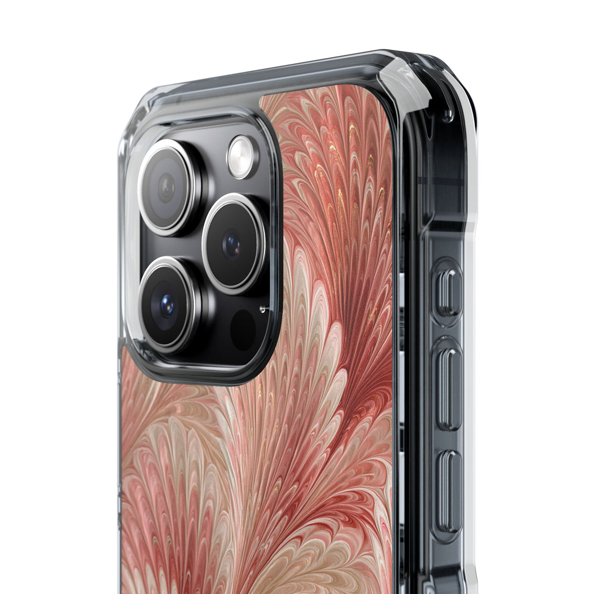 Blush Petal Plume · Clear Impact Magnetic Phone Case for iPhone · Pink