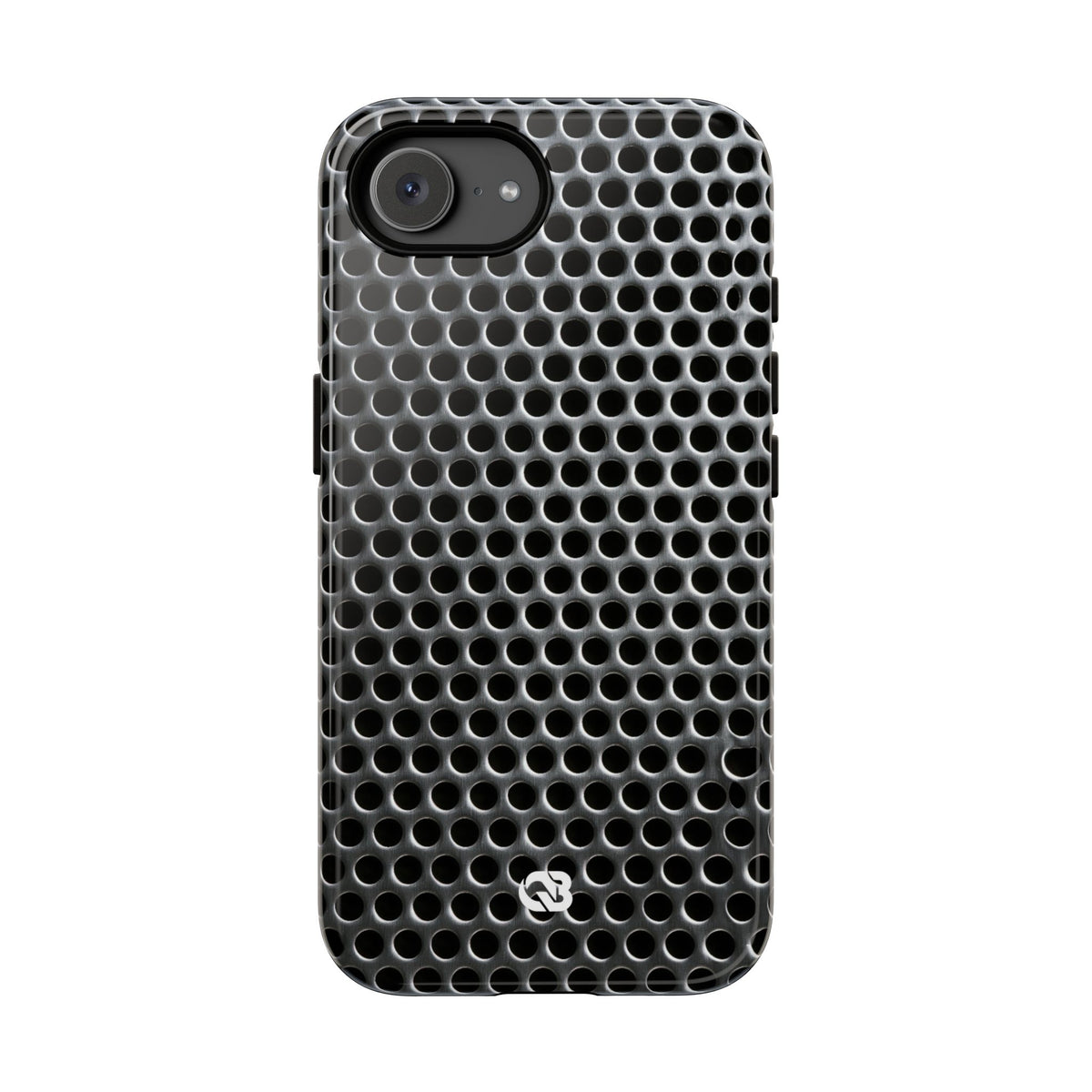 Brushed Perforated Steel · Tough Phone Case for iPhone · Silver