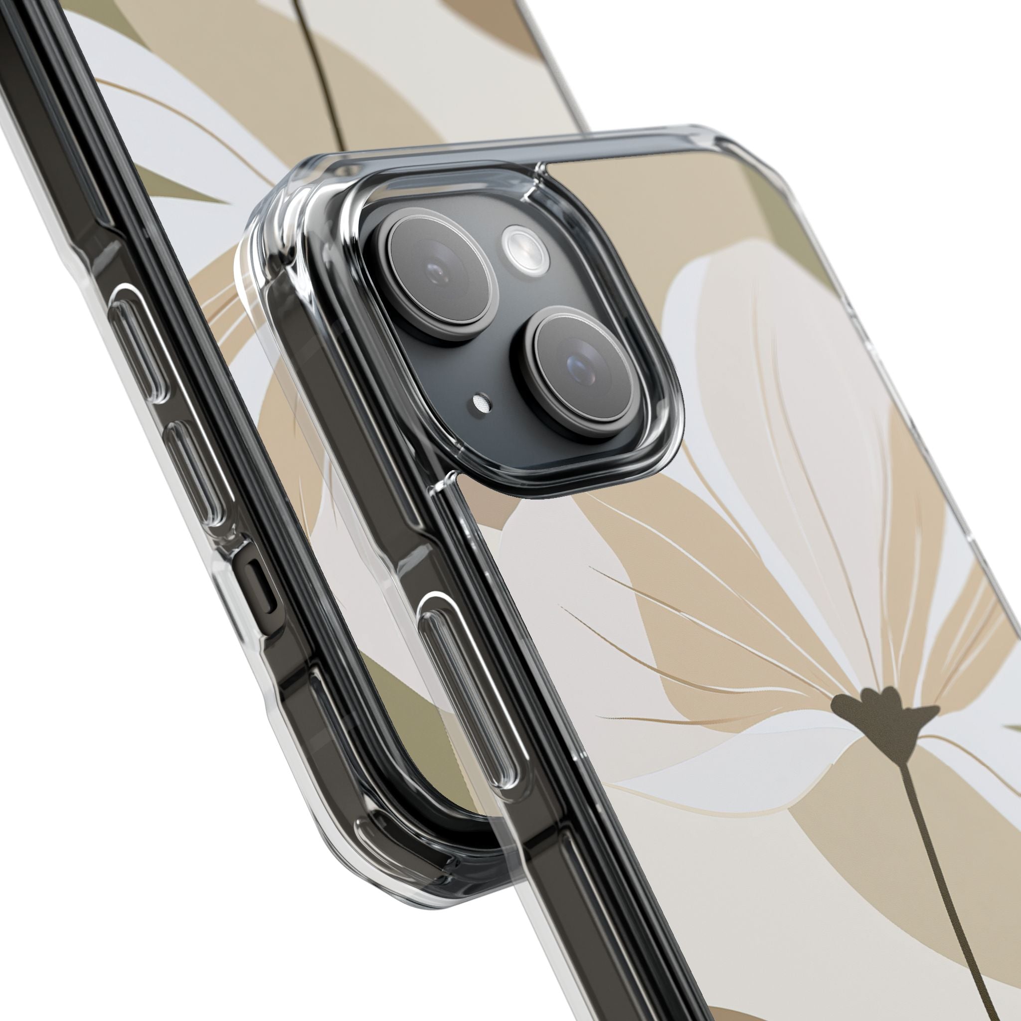 Beige Impact MagSafe Phone Case for iPhone - Sage Linen Magnolia