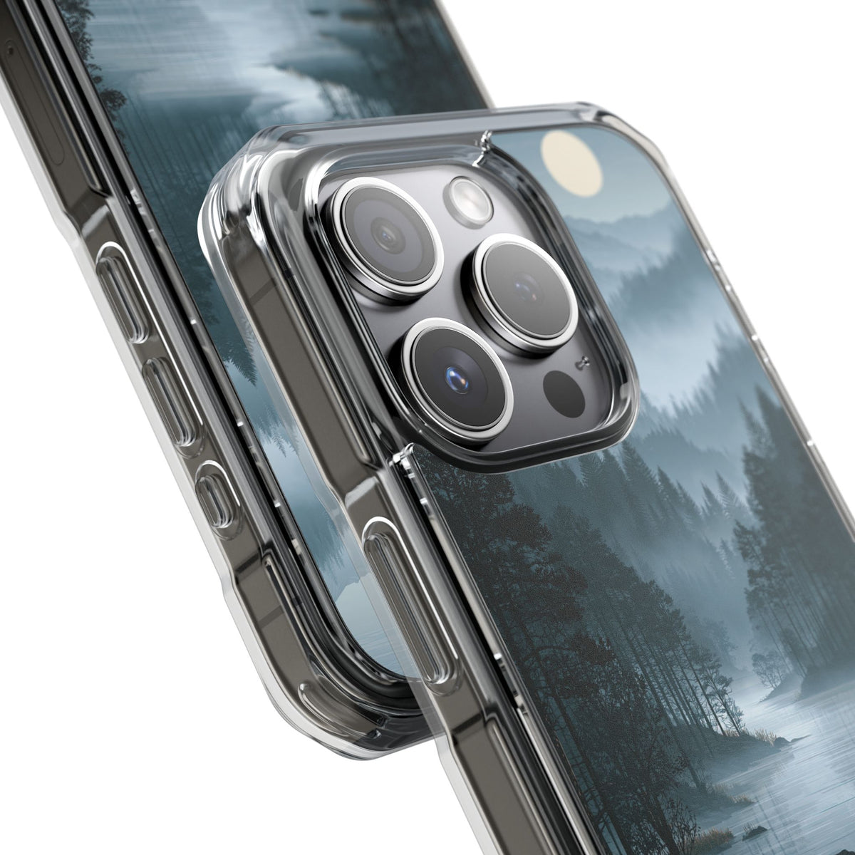 Silent Nordic Fjord · Clear Impact Magnetic Phone Case for iPhone · Blue