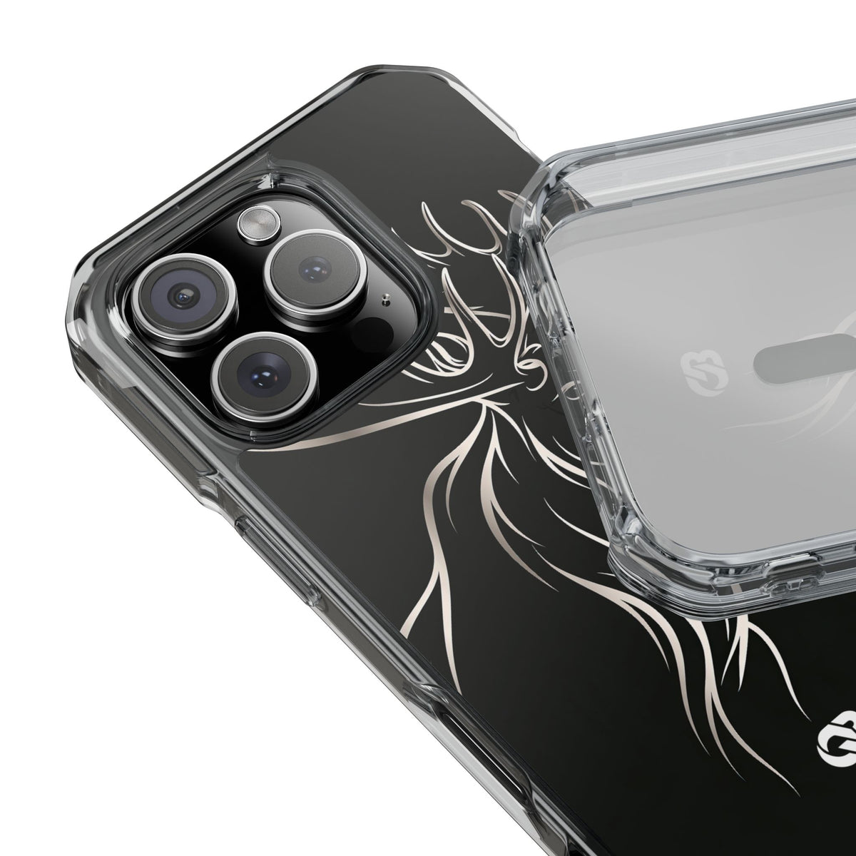 Nordic Moose Contour · Clear Impact Magnetic Phone Case for iPhone · Black