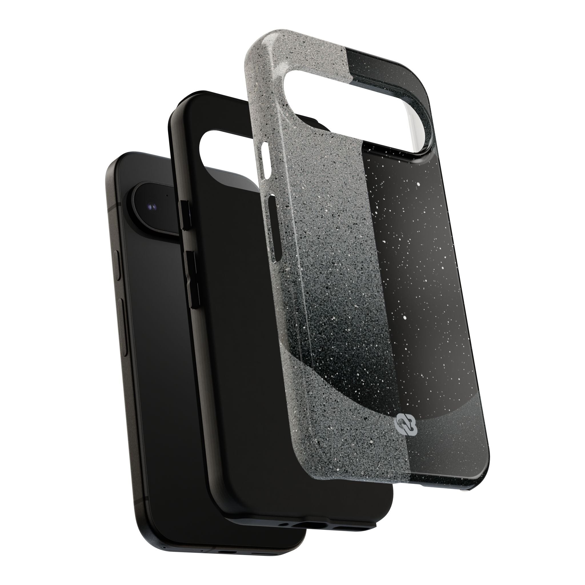 Black Tough Phone Case for Google Pixel - Lunar Static Orbit