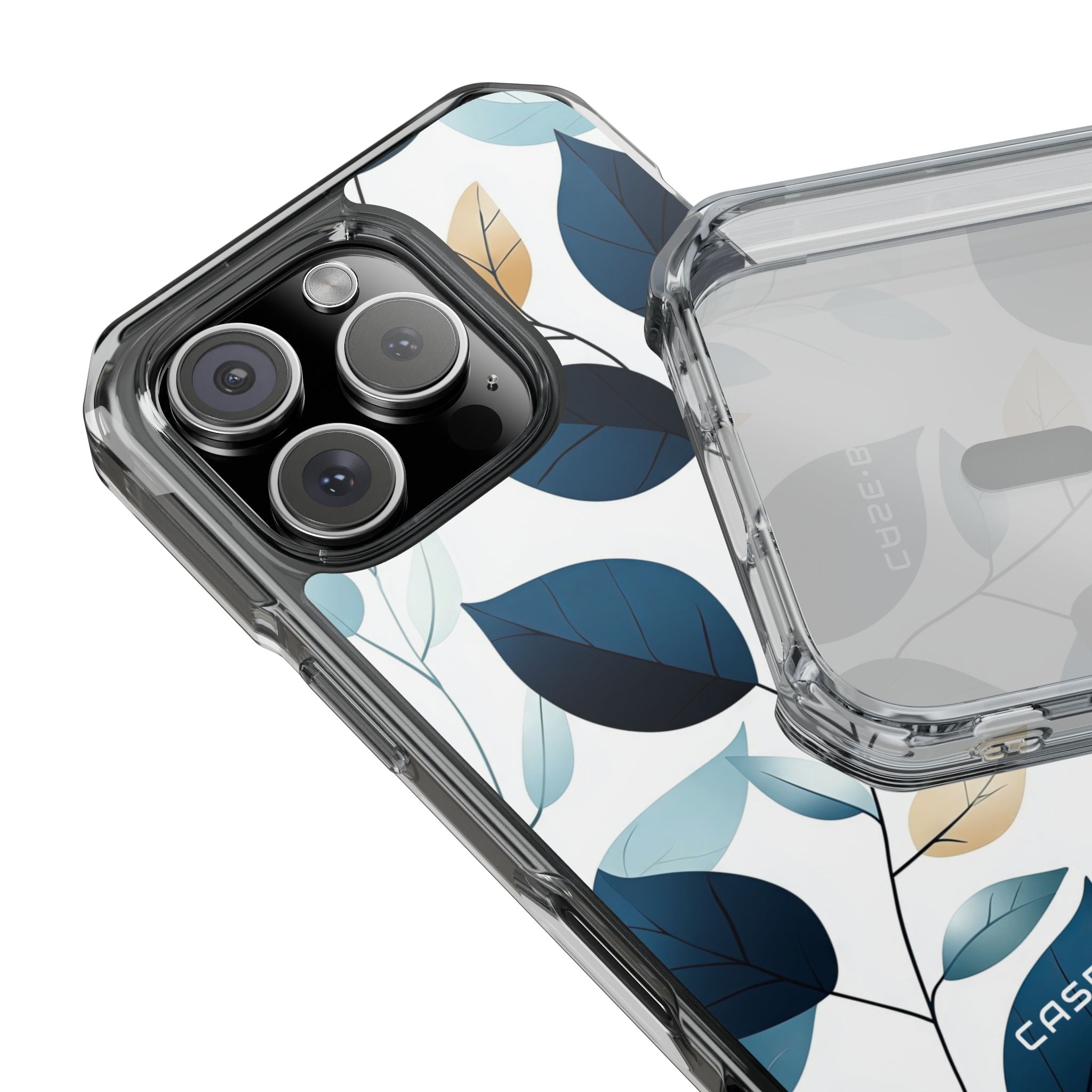 Navy Leaf Veins iPhone 16 Pro Case - Impact