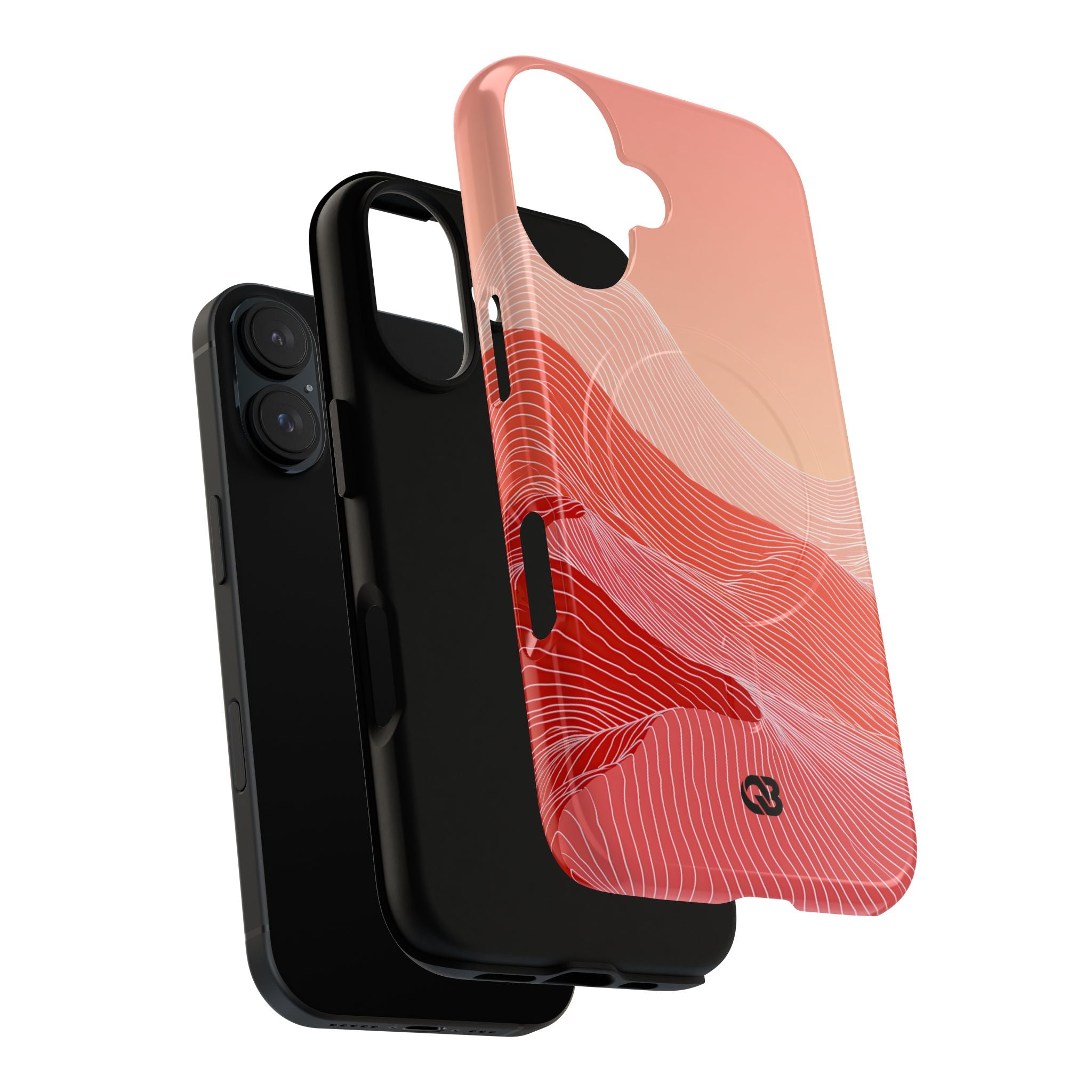 Red Tough 2.0 Magsafe Phone Case for iPhone - Crimson Ridge Contour