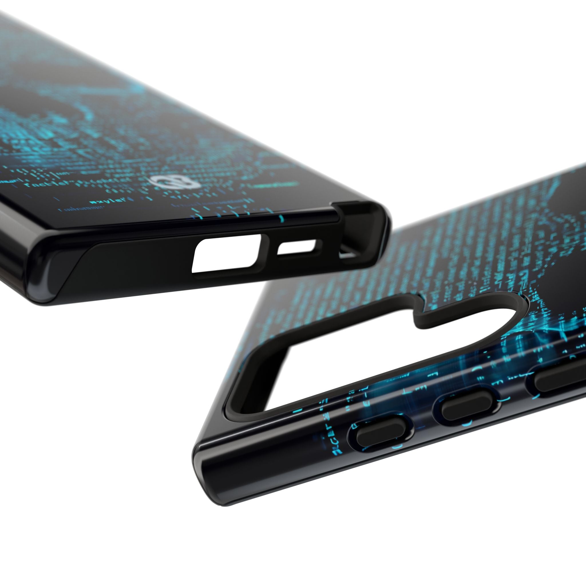 Cyan Glitch Skull · Tough Phone Case for Samsung