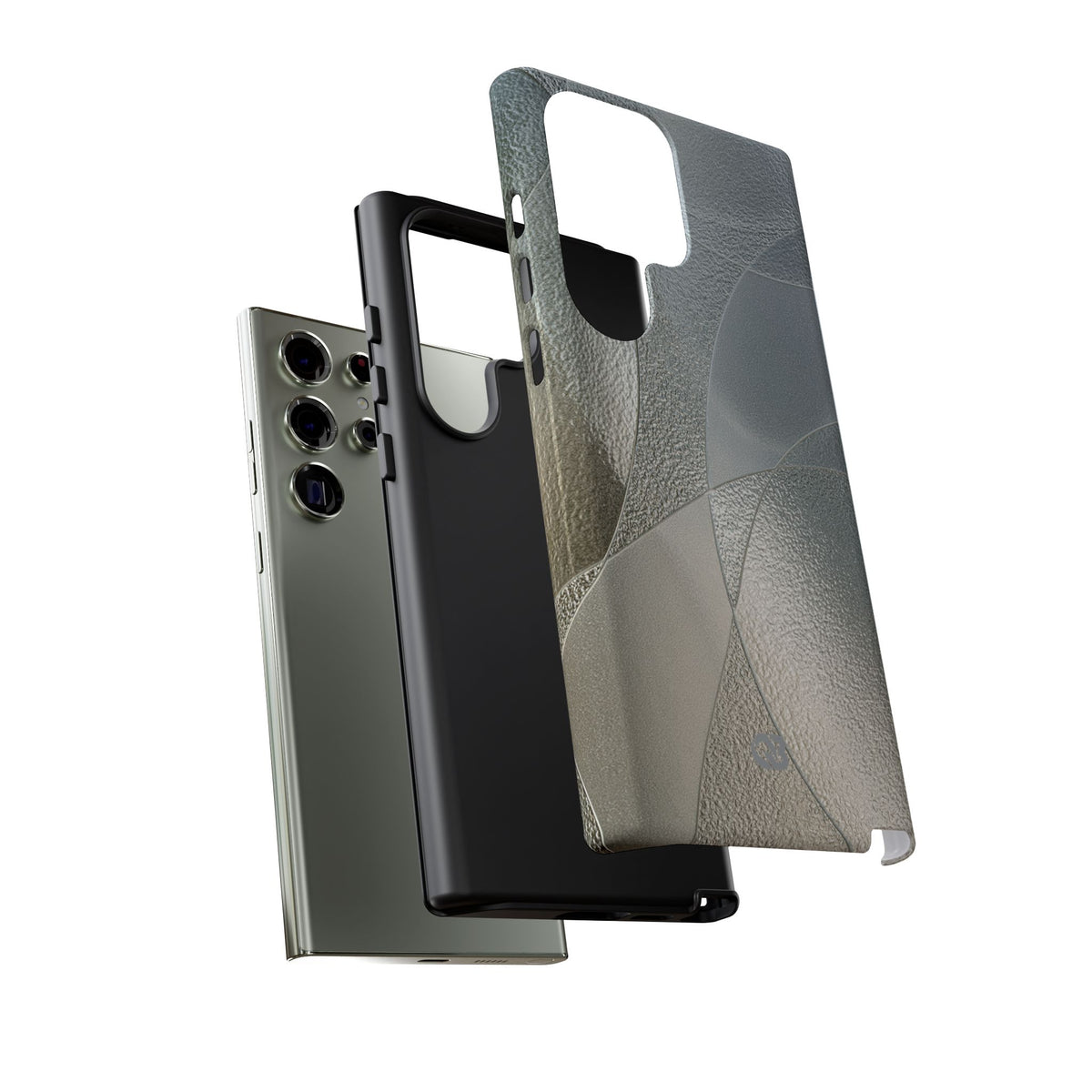 Silver Tough Phone Case for Samsung - Frosted Silver Mosaic