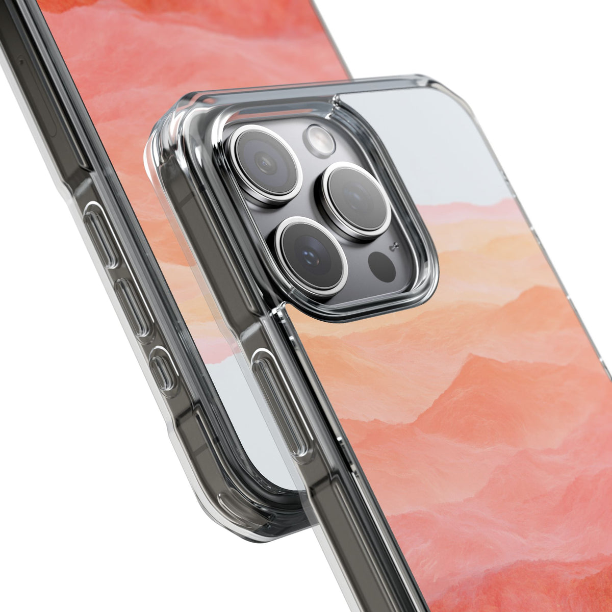 Alpenglow Ridge Vista · Clear Impact Magnetic Phone Case for iPhone · Orange