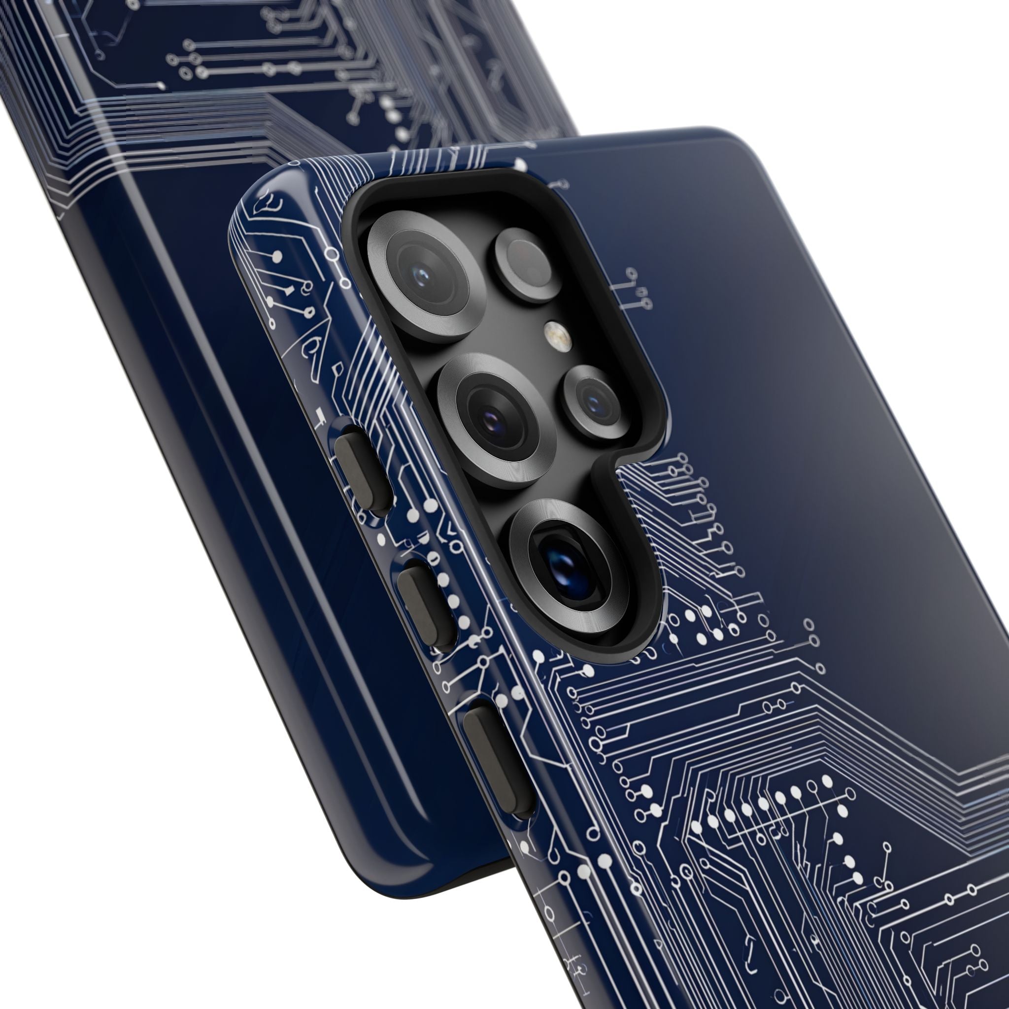 Blue Tough Phone Case for Samsung - Cobalt Data Stream