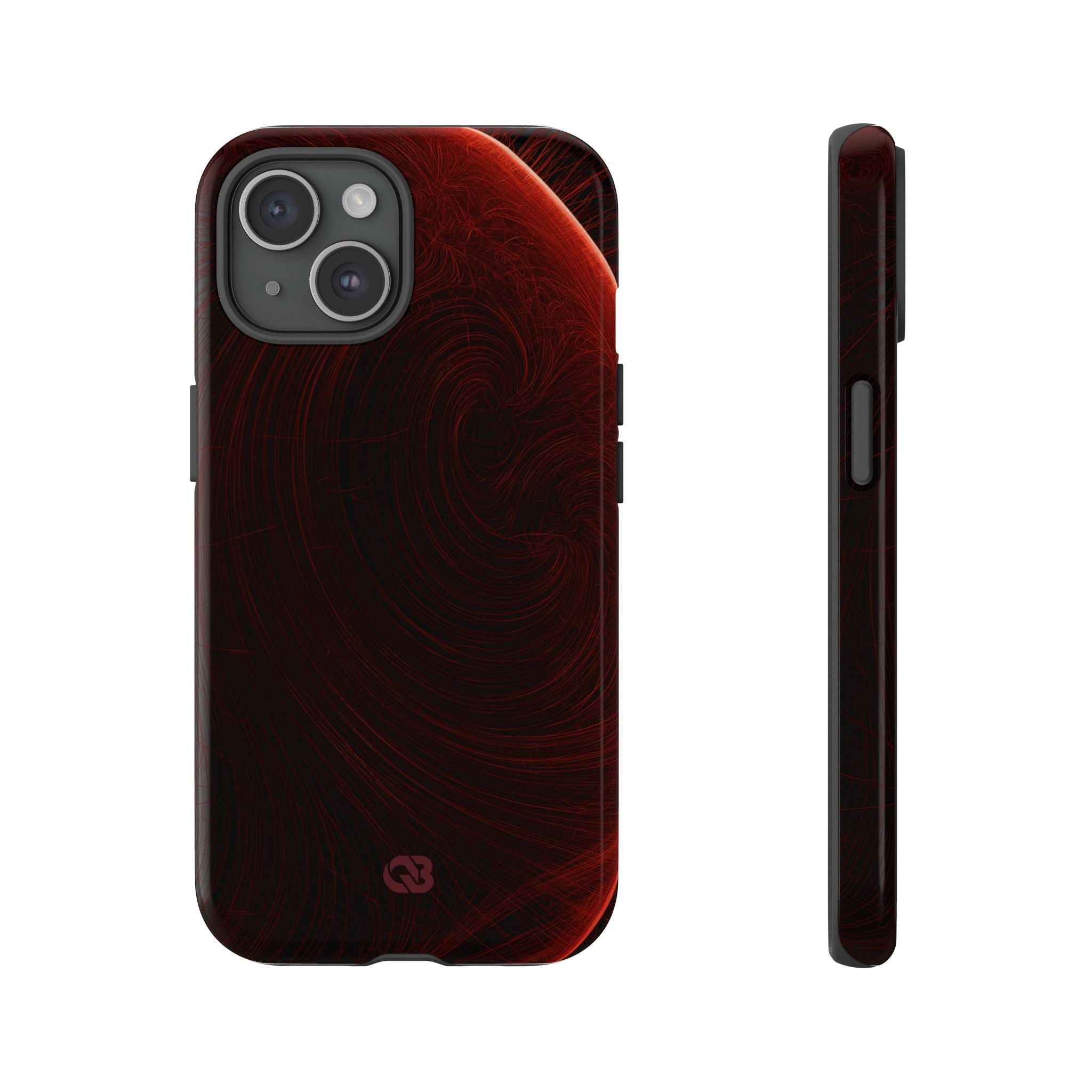 Red Tough Phone Case for iPhone - Crimson Flare Flux