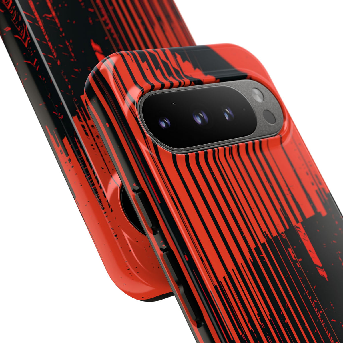 Red Tough Phone Case for Google Pixel - Crimson Brutalist Distortion