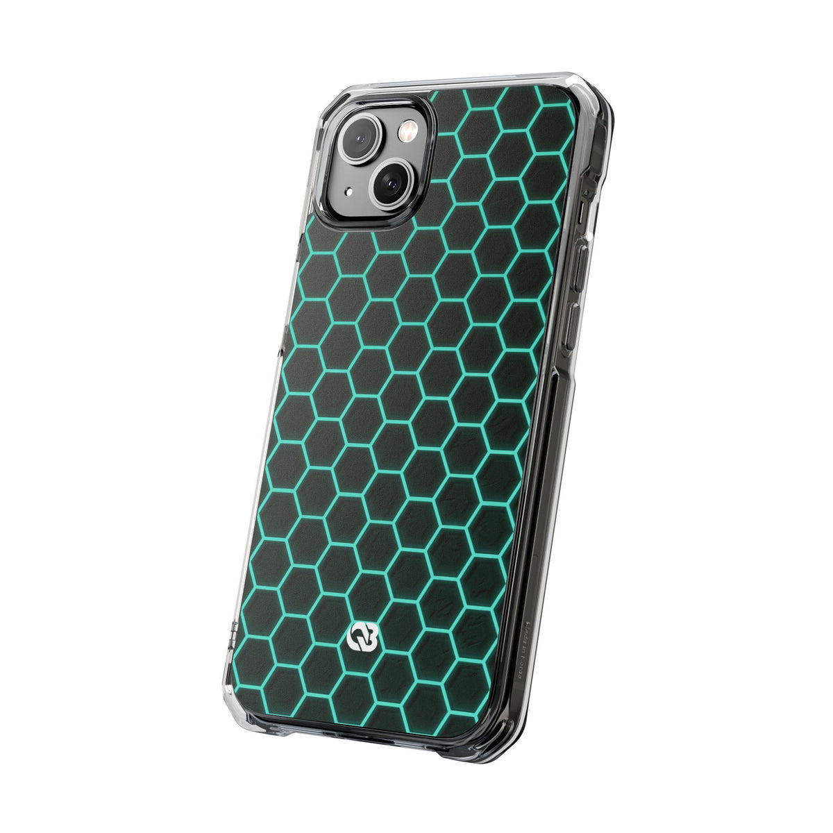 Neon Hex Spectrum · Clear Impact Magnetic Phone Case for iPhone · Teal