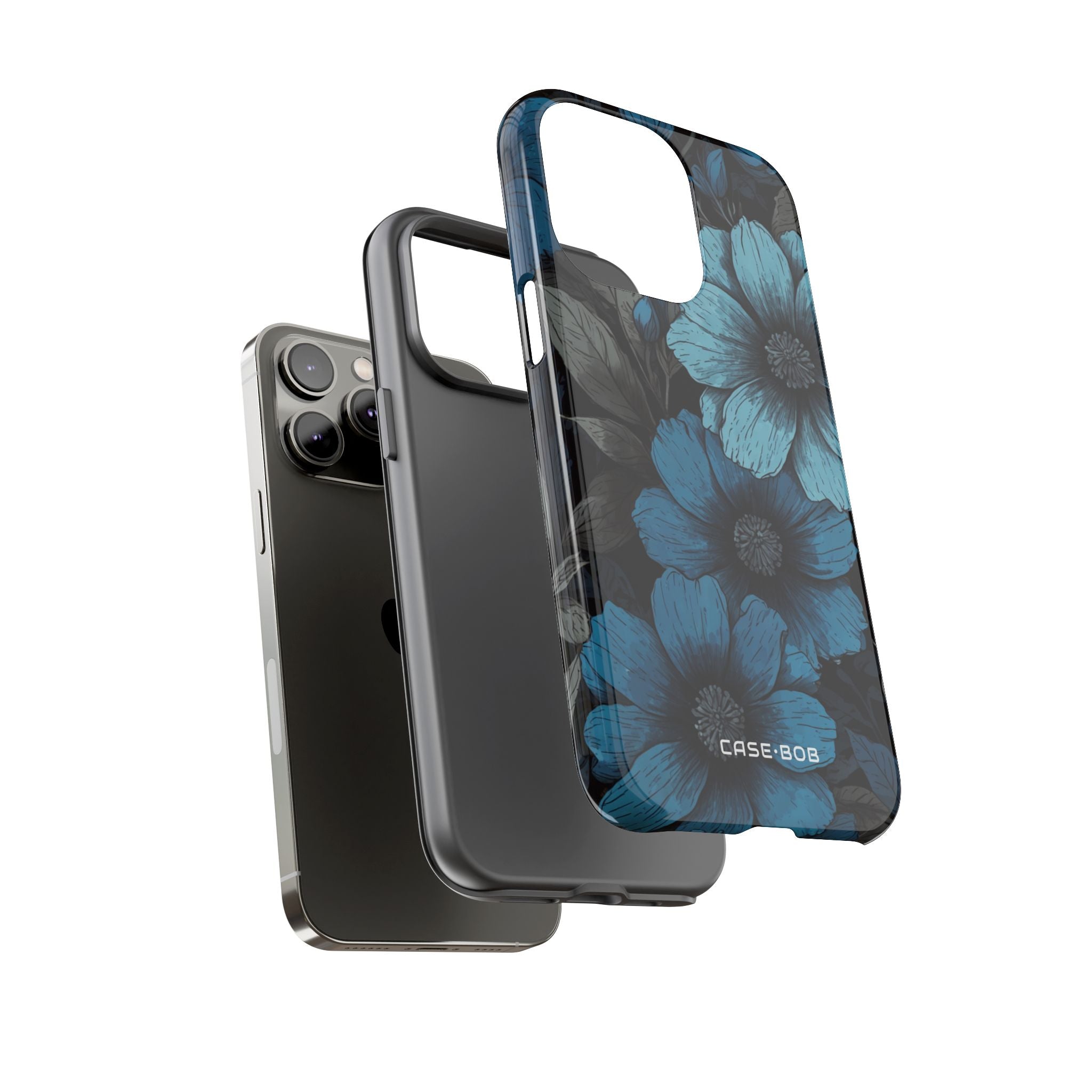 Blå Petal Radiance iPhone 14 Pro Max Cover - Tough