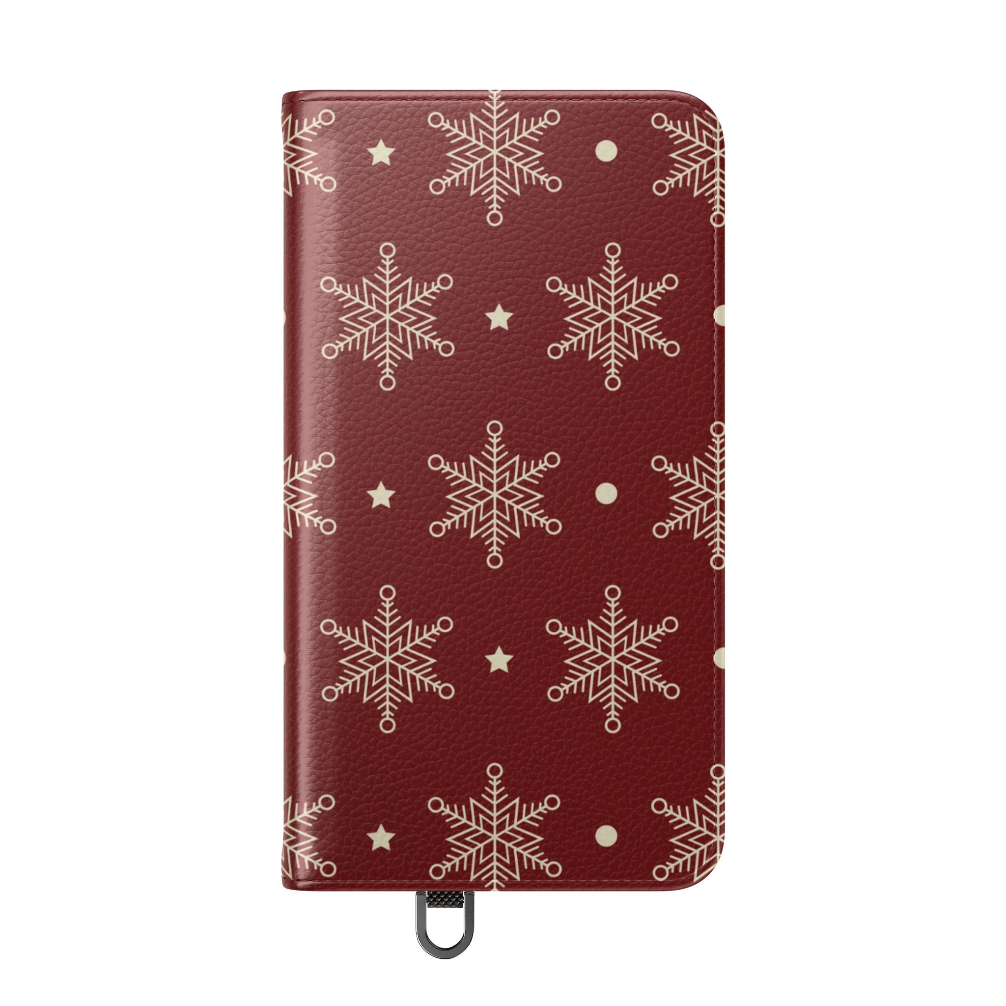 Cream Snowflakes Crimson - Samsung S24 Case - Wallet