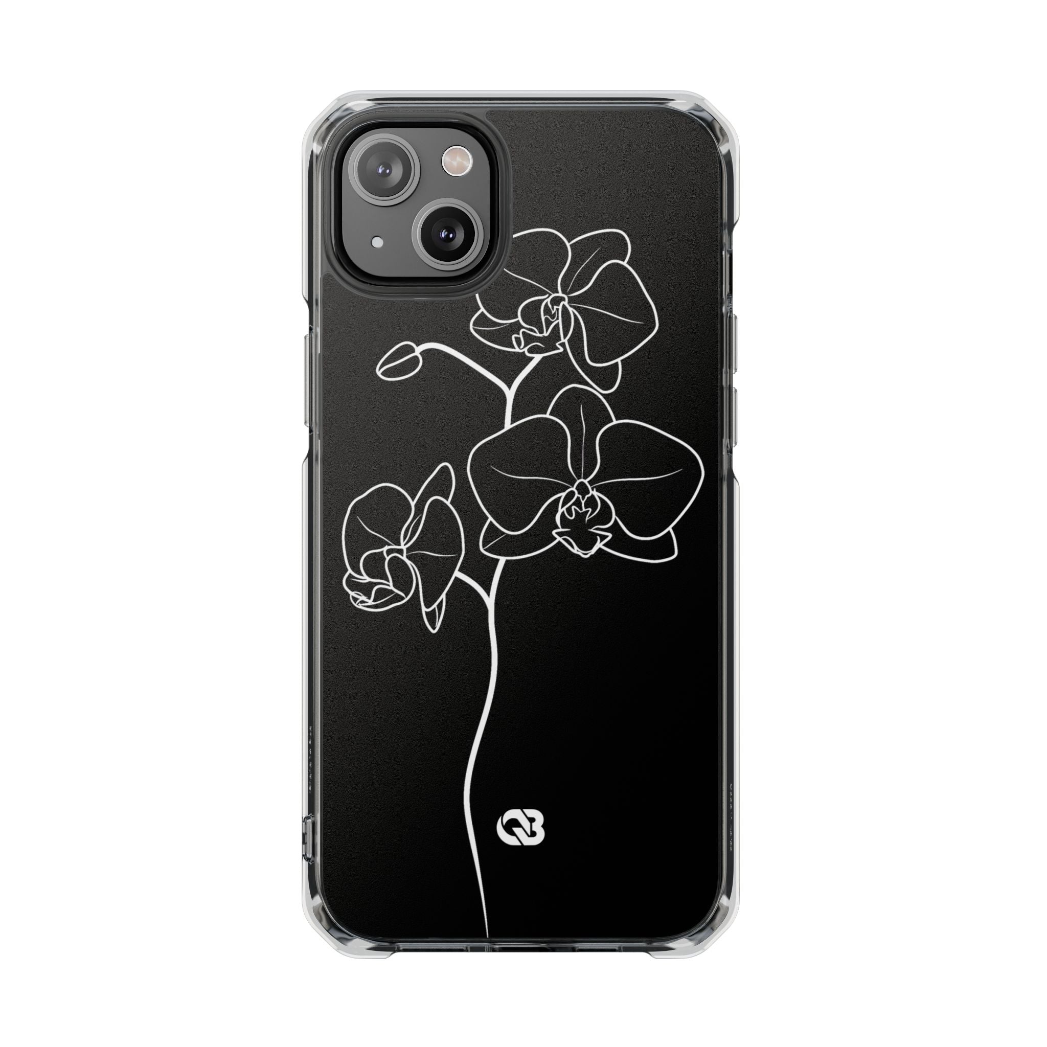 Black Impact MagSafe Phone Case for iPhone - Noir Alabaster Orchid
