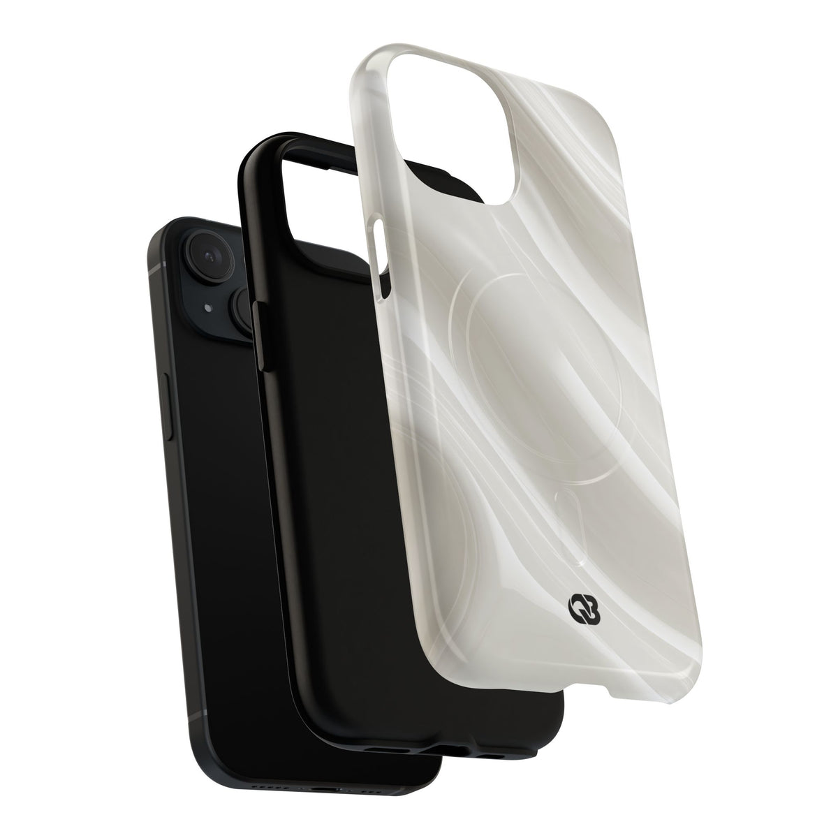 White Tough 2.0 Magsafe Phone Case for iPhone - Polished Ivory Wave