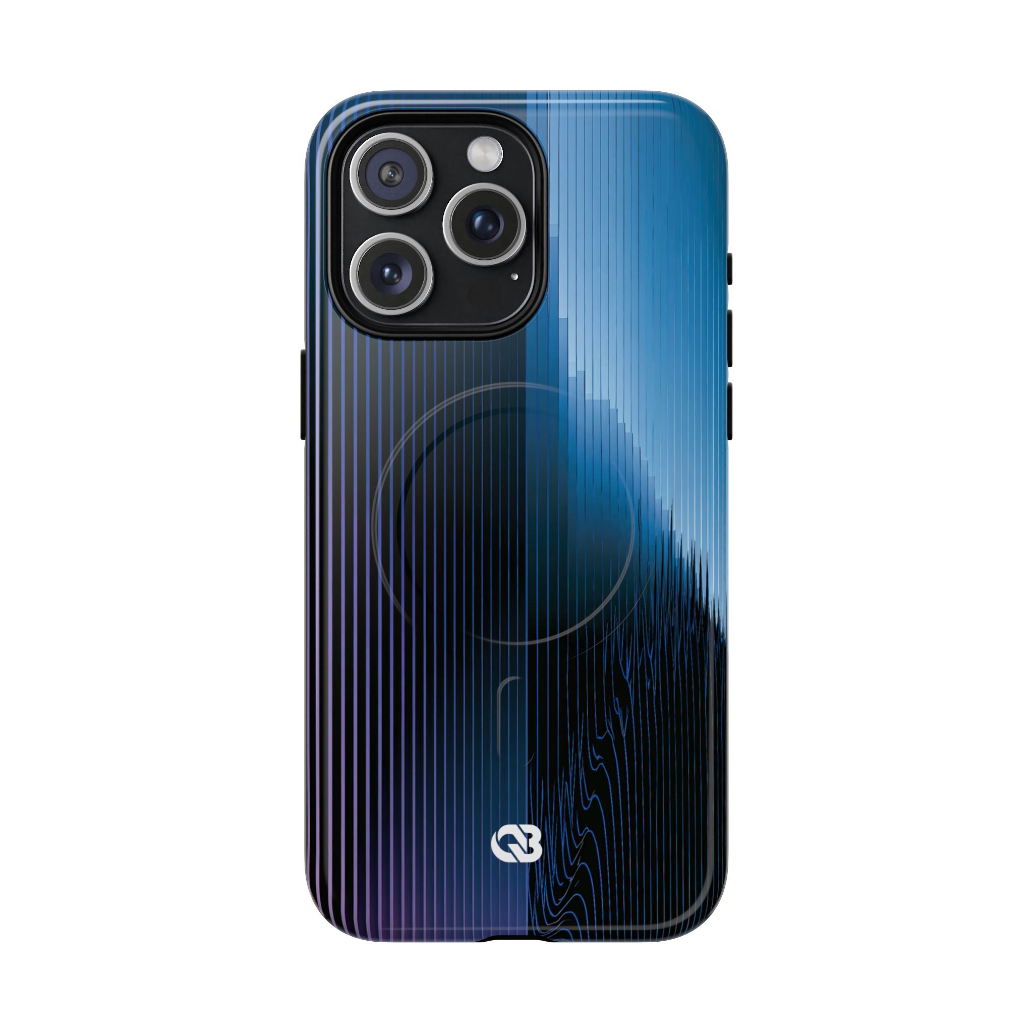 Blue Tough 2.0 Magsafe Phone Case for iPhone - Indigo Distortion Wave
