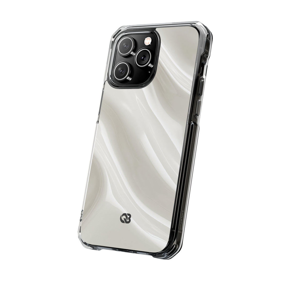 Liquid Enamel Fold · Clear Impact Magnetic Phone Case for iPhone · White
