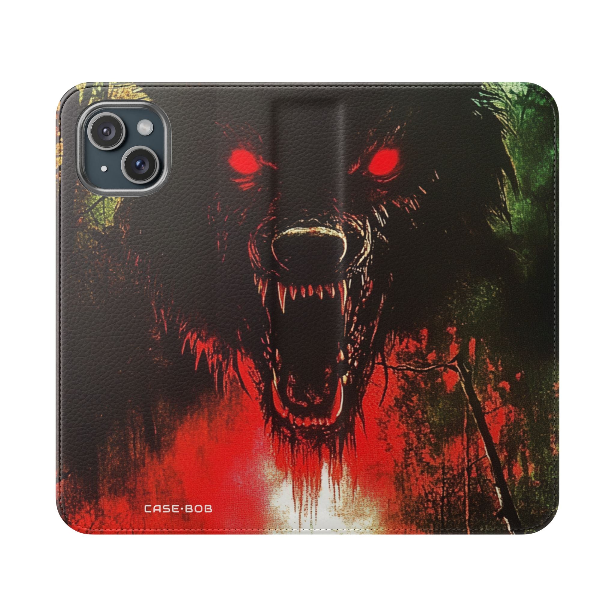 Wolf Moon Glare - iPhone 15 Plus Case - Wallet