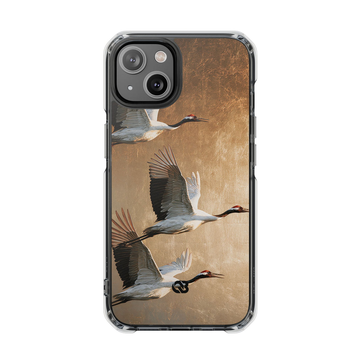 Golden Crane Flight · Clear Impact Magnetic Phone Case for iPhone · Gold