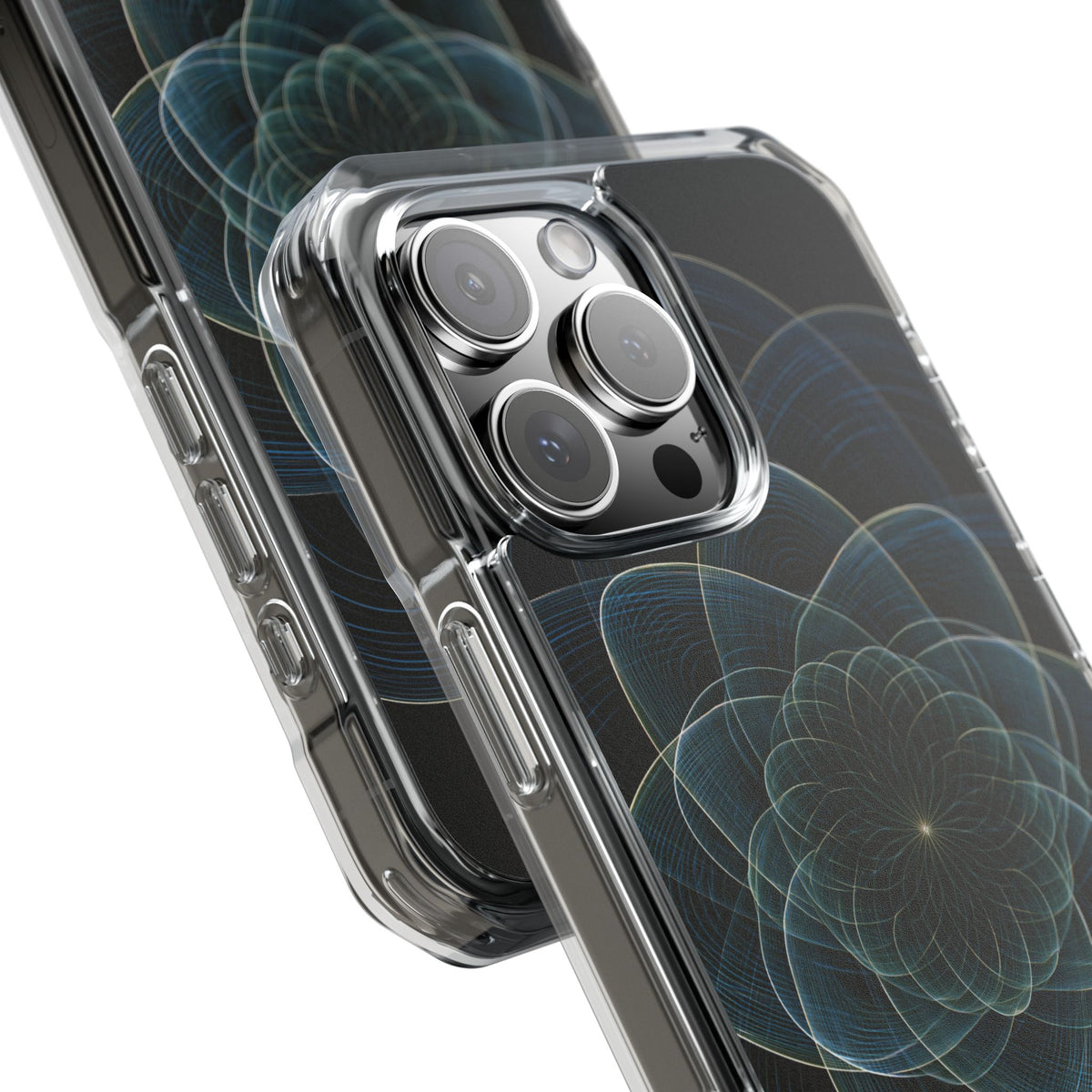 Blue Impact MagSafe Phone Case for iPhone - Celestial Wireframe Bloom