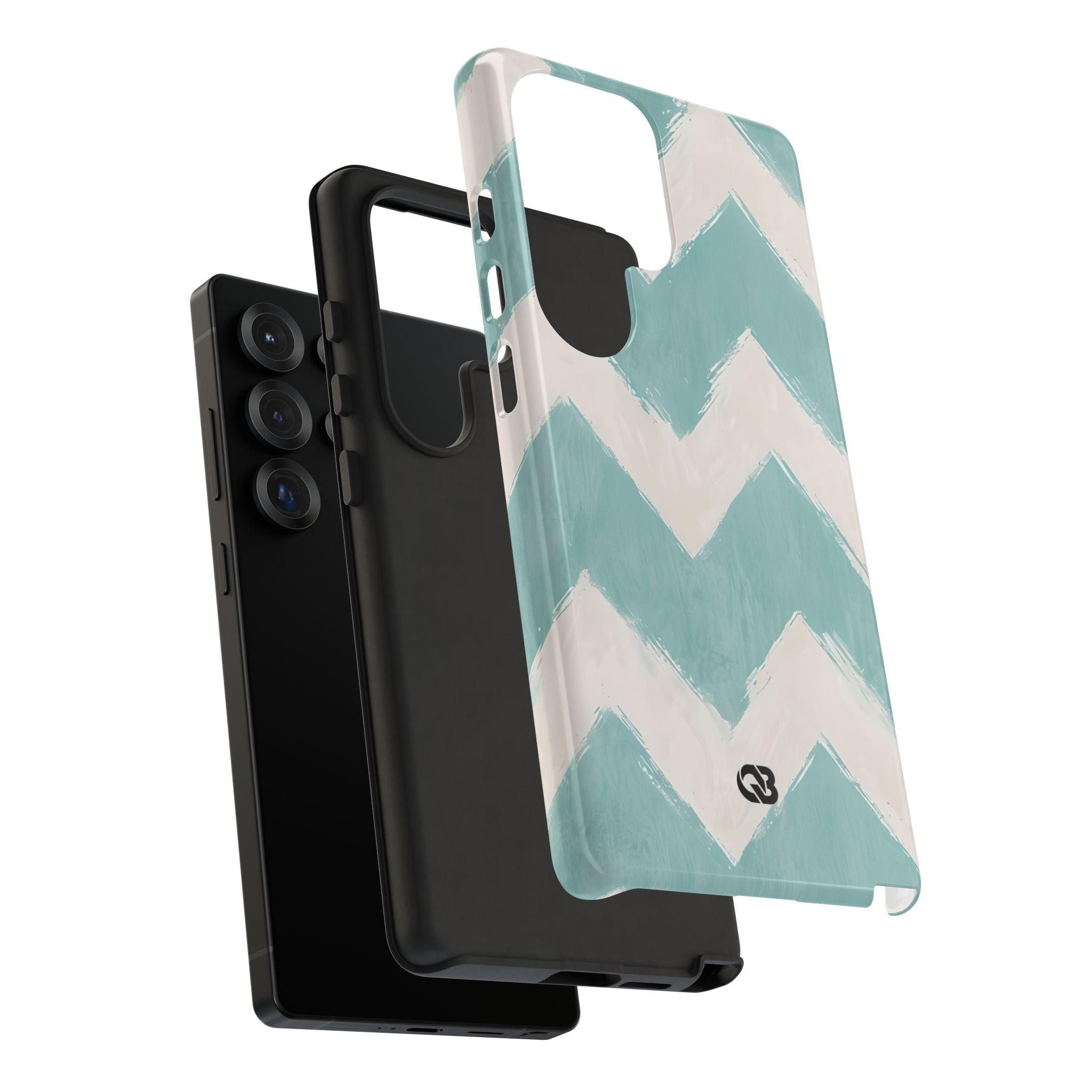 Teal Painted Chevron · Tough Phone Case for Samsung