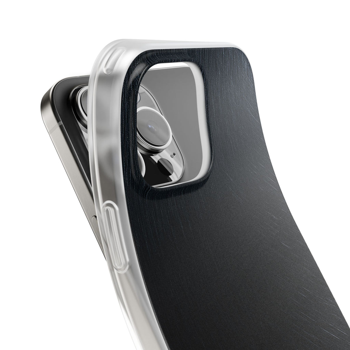 Brushed Obsidian Steel · Lite Phone Case for iPhone · Black