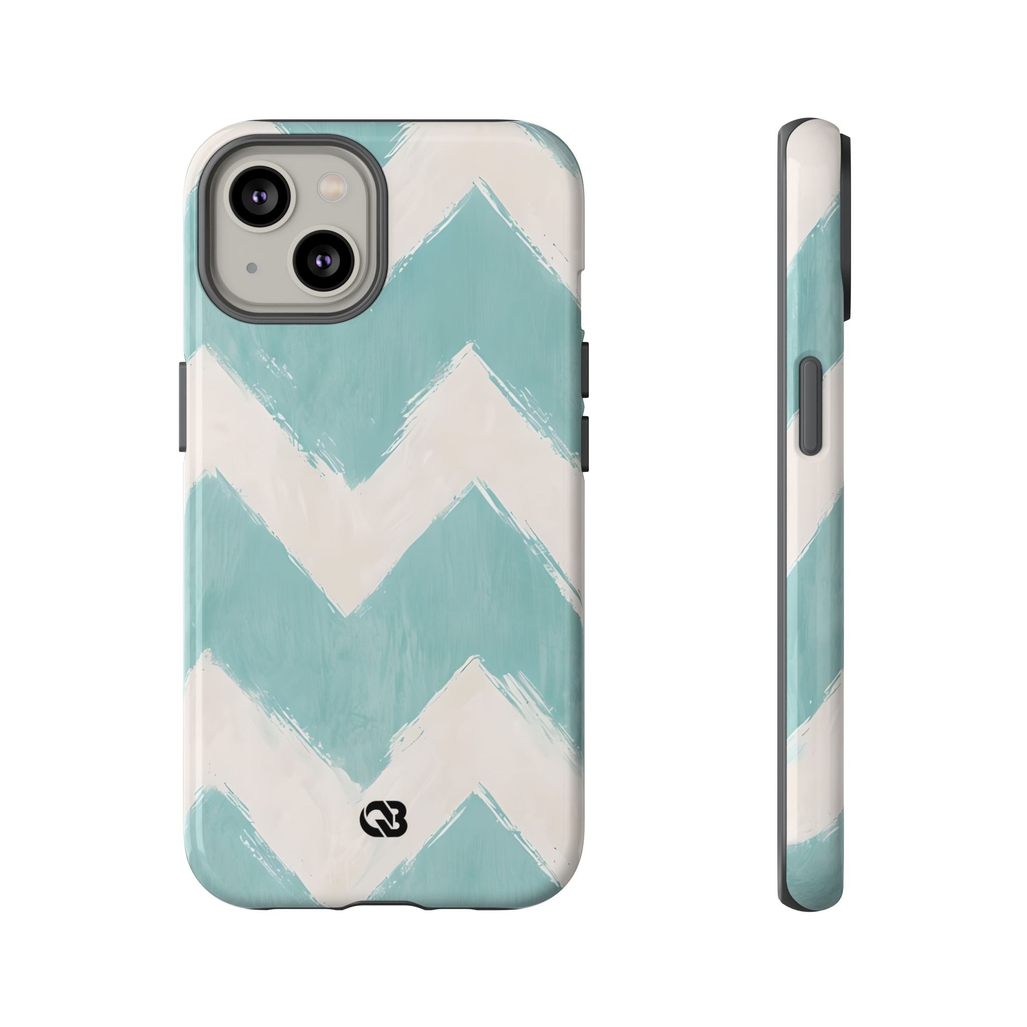 Teal Painted Chevron · Tough Custodia per iPhone